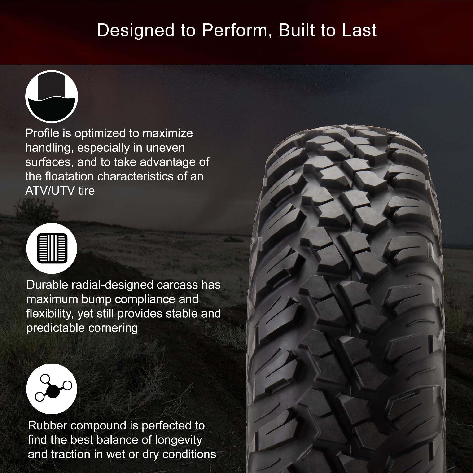 Tusk Terrabite Heavy Duty 8-Ply Radial Tire- 32x10-14