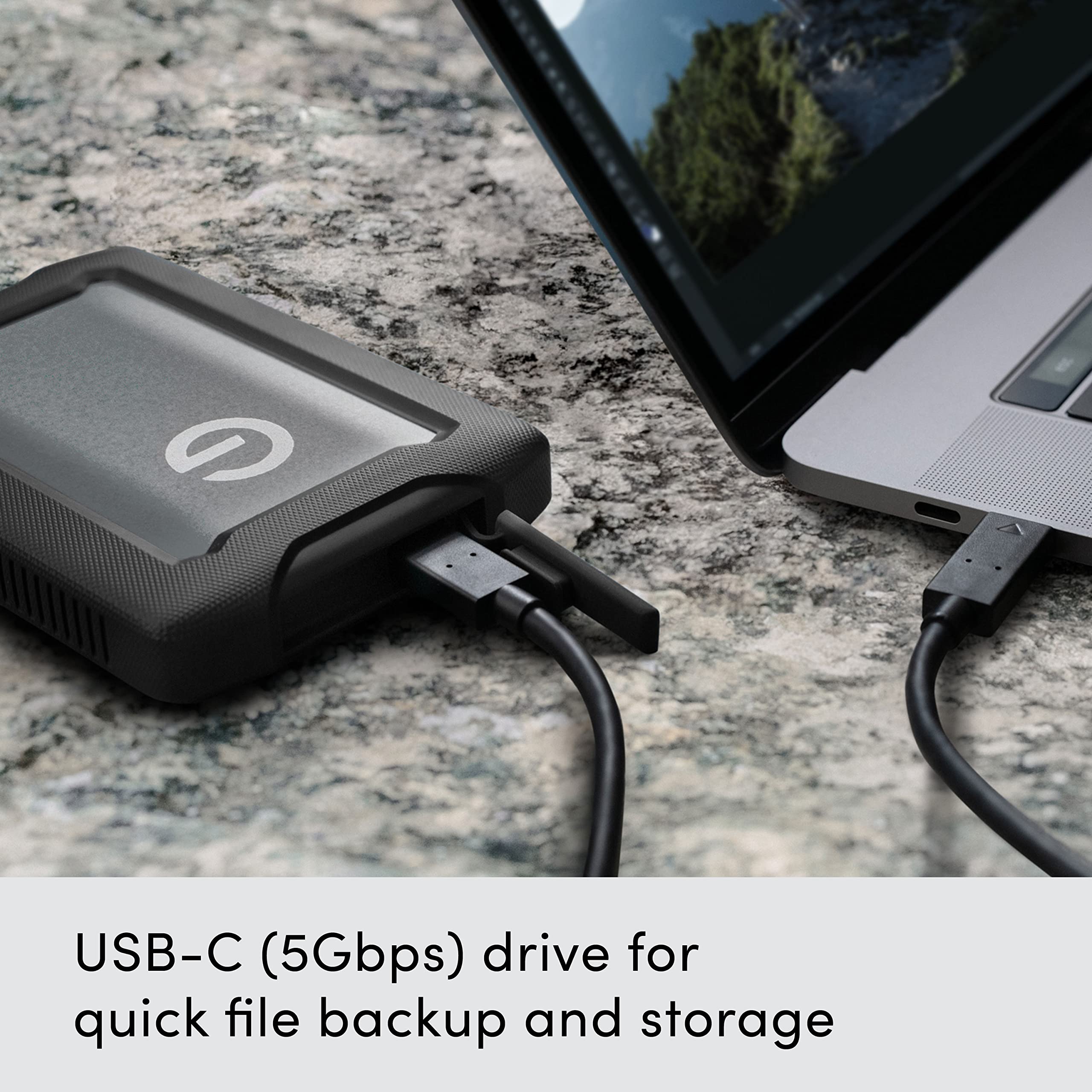 SanDisk Professional 1TB G-DRIVE ArmorATD - Rugged, Durable Portable External Hard Drive HDD, USB-C, USB 3.2 Gen 1 - SDPH81G-001T-GBAND