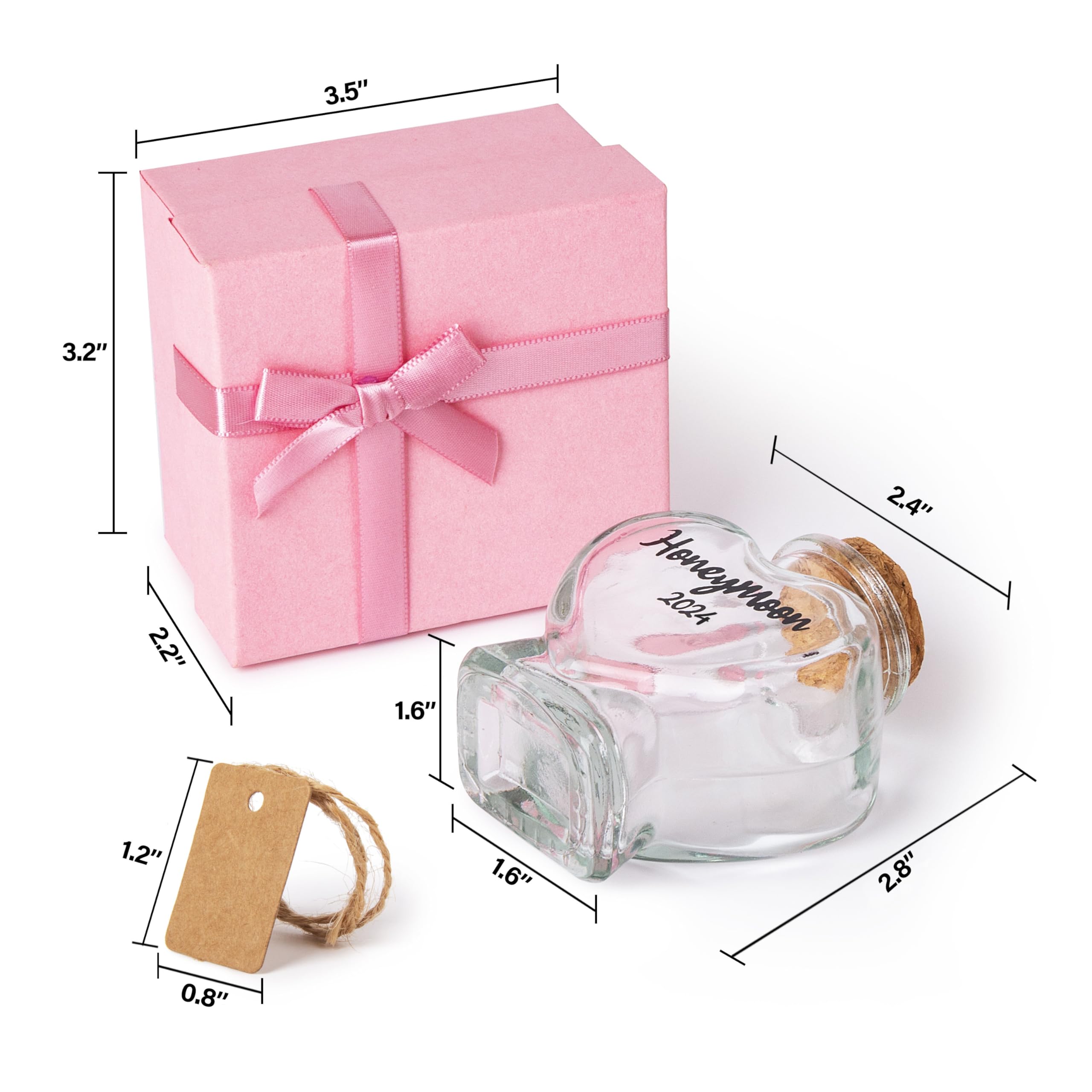 TUNGURIS Honeymoon Sand Keepsake Jar 2024,Bridal Shower Gift, Wedding Gift, Engagement Gift, Honeymoon Gift, Travel Gift for Couples, Newlywed, Fiance(Gift Box Includes) - 40ml Glass