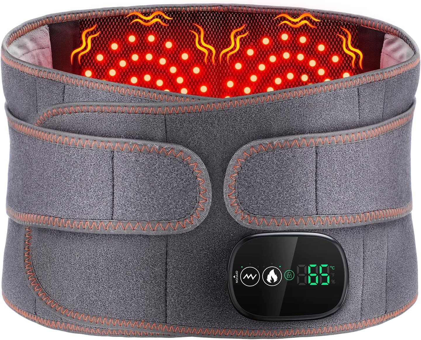 NORTHERN BROTHERS Heated Back Brace, Cordless Portable Vibrating Heating Pad for Lower Back, Heat Pads for Back Pain Relief