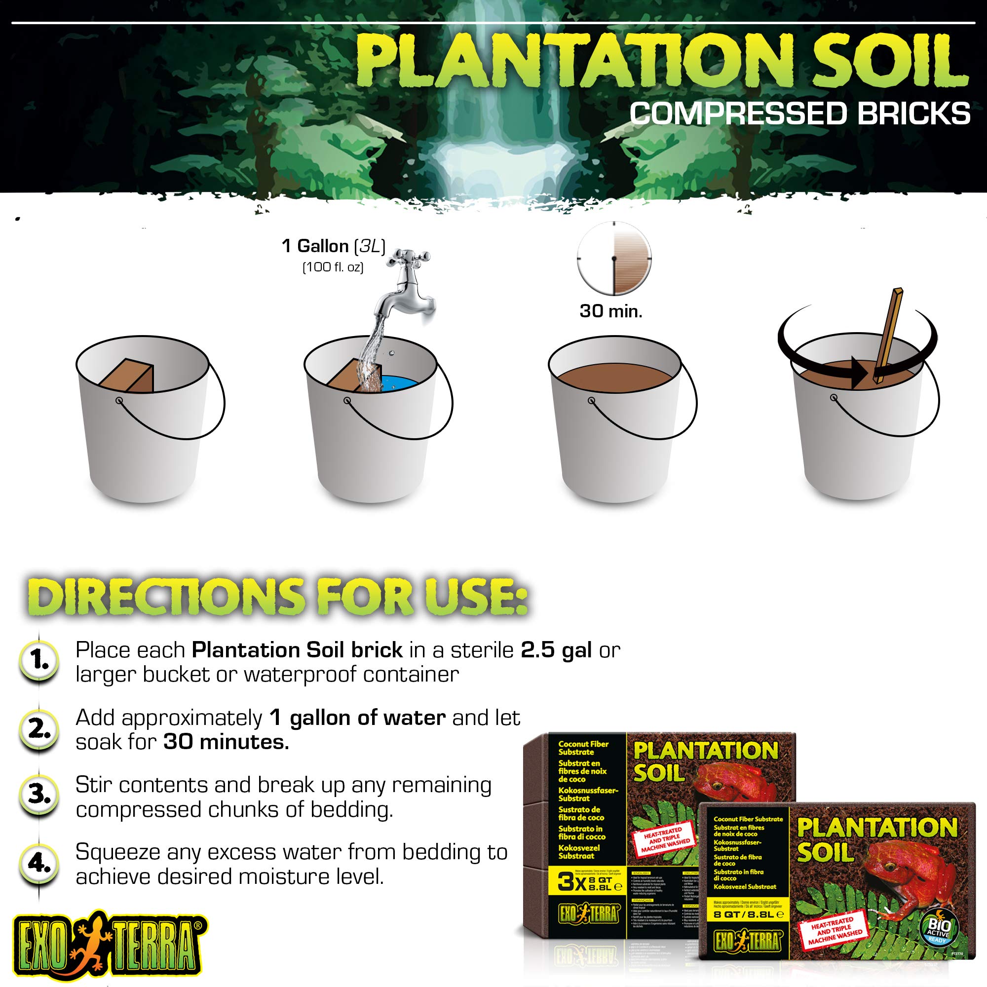 Exo Terra Plantation Soil, 8 Quarts - 3 Count (Pack of 1)