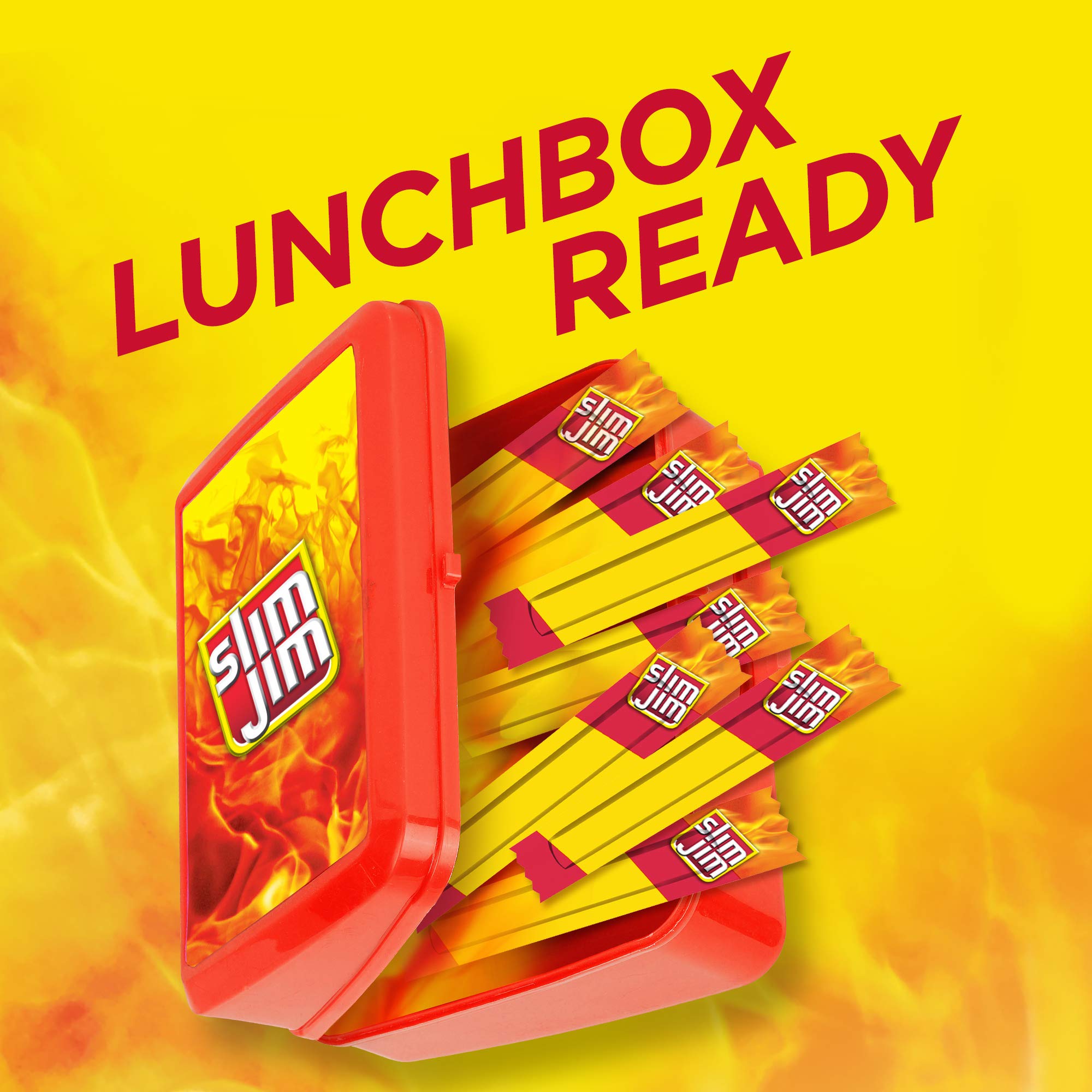 Slim Jim Smoked Meat Sticks, Original Flavor, 6g Protein Per Serving, Snack Size, Lunchbox Snack, 0.28 oz. (14 Count)