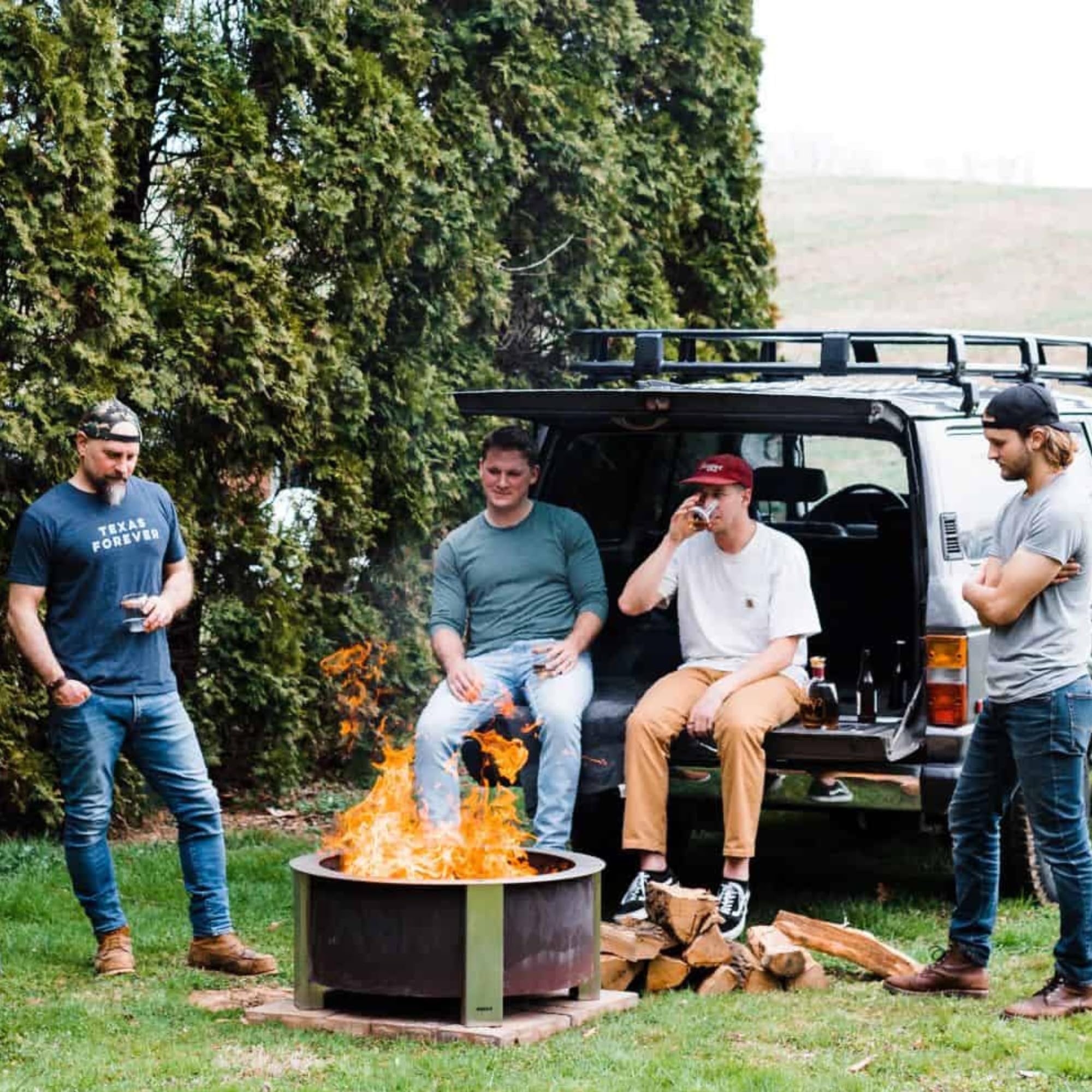 Breeo Smokeless Fire Pit (X Series 30, Corten Steel) | 34.5 inch Smokeless Firepit for Outside | 94 Pounds | Ideal for Families, Gifts for Dad | Compatible with Wide Range of Breeo Accessories