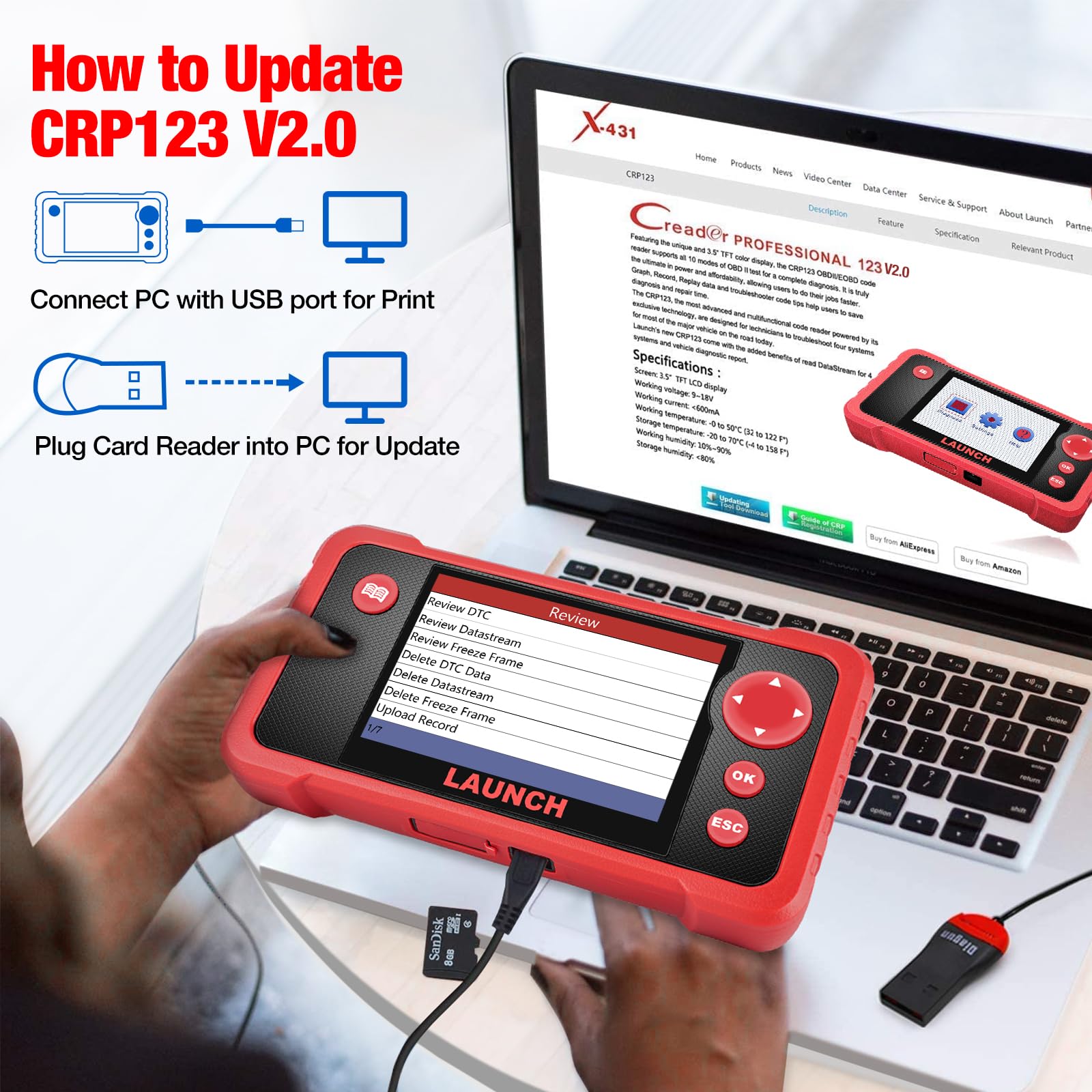 LAUNCH CRP123 V2.0 Elite OBD2 Scanner, 2025 New Engine/ABS/SRS/Transmission Car Diagnostic Tool With Oil Reset/Throttle Adaption/SAS Relearn , Check Engine Code Reader, Lifetime Free Update Scan Tool