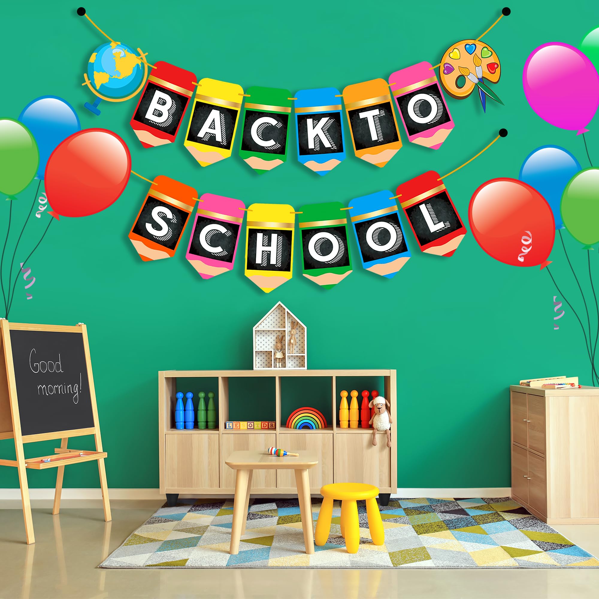 Back to School Banner Decorations - 2 Strings 10 Feet, No DIY Welcome Back to School Banner Decor for Classroom Back To School Party Decorations, First Day of School Decorations
