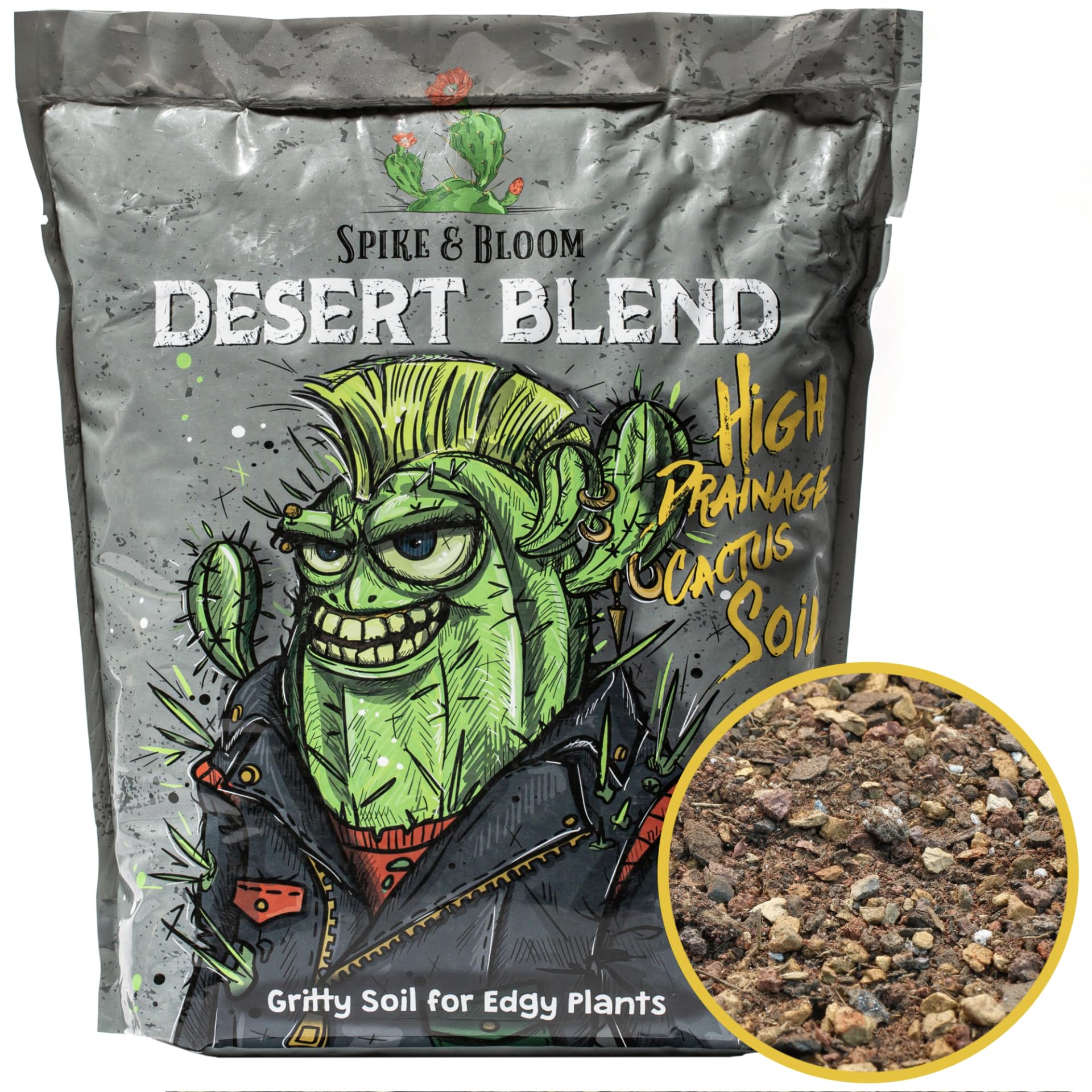 High Drainage Cactus Soil Potting Mix with Mycorrhizal Fungi - 8 Pound
