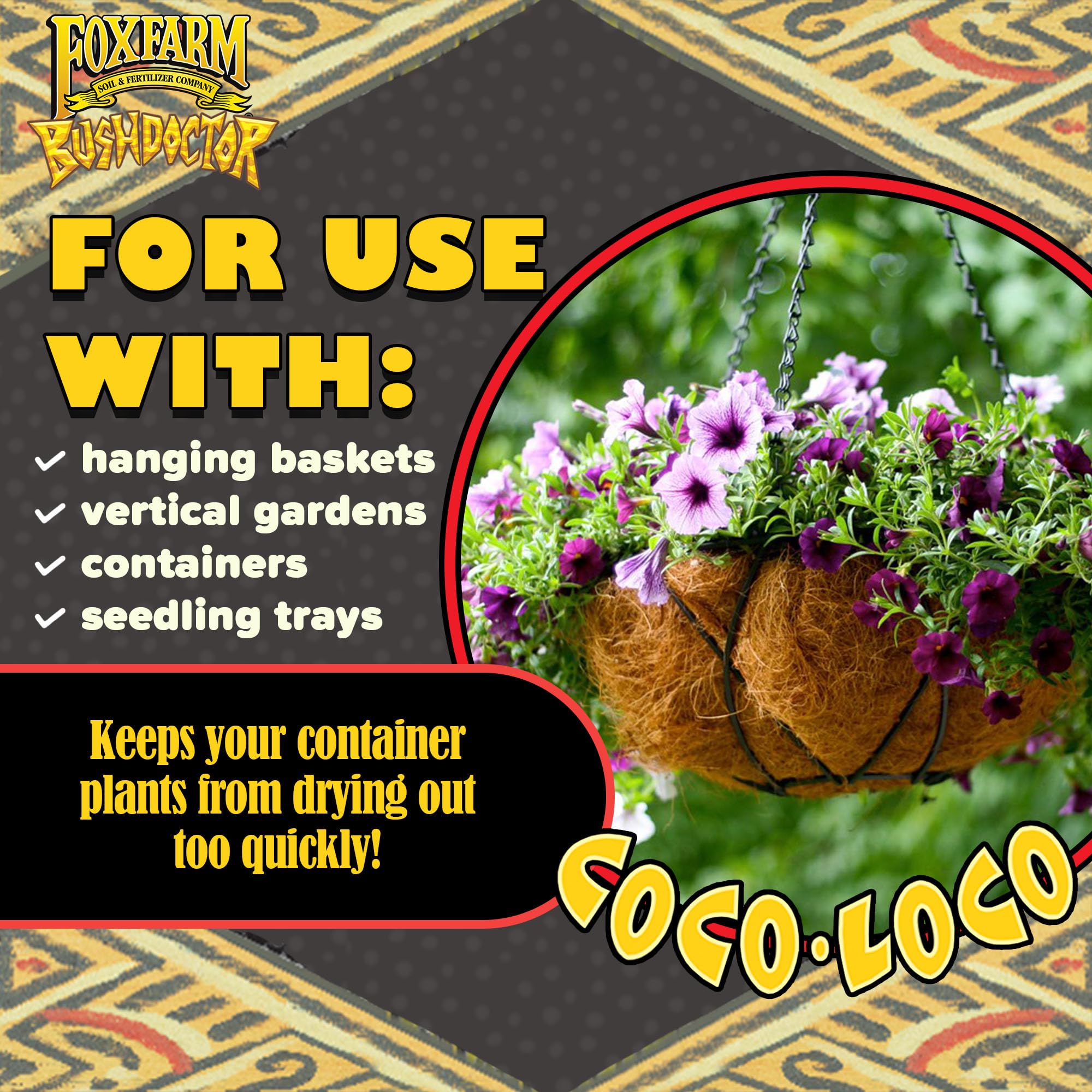 FoxFarm Bush Doctor Coco Loco Potting Mix, 2cu ft (Pack of 2) - Extends Your Watering Schedule, Triple-Washed to Reduce Salt Content - Perfect for Cultivating Healthy Plants
