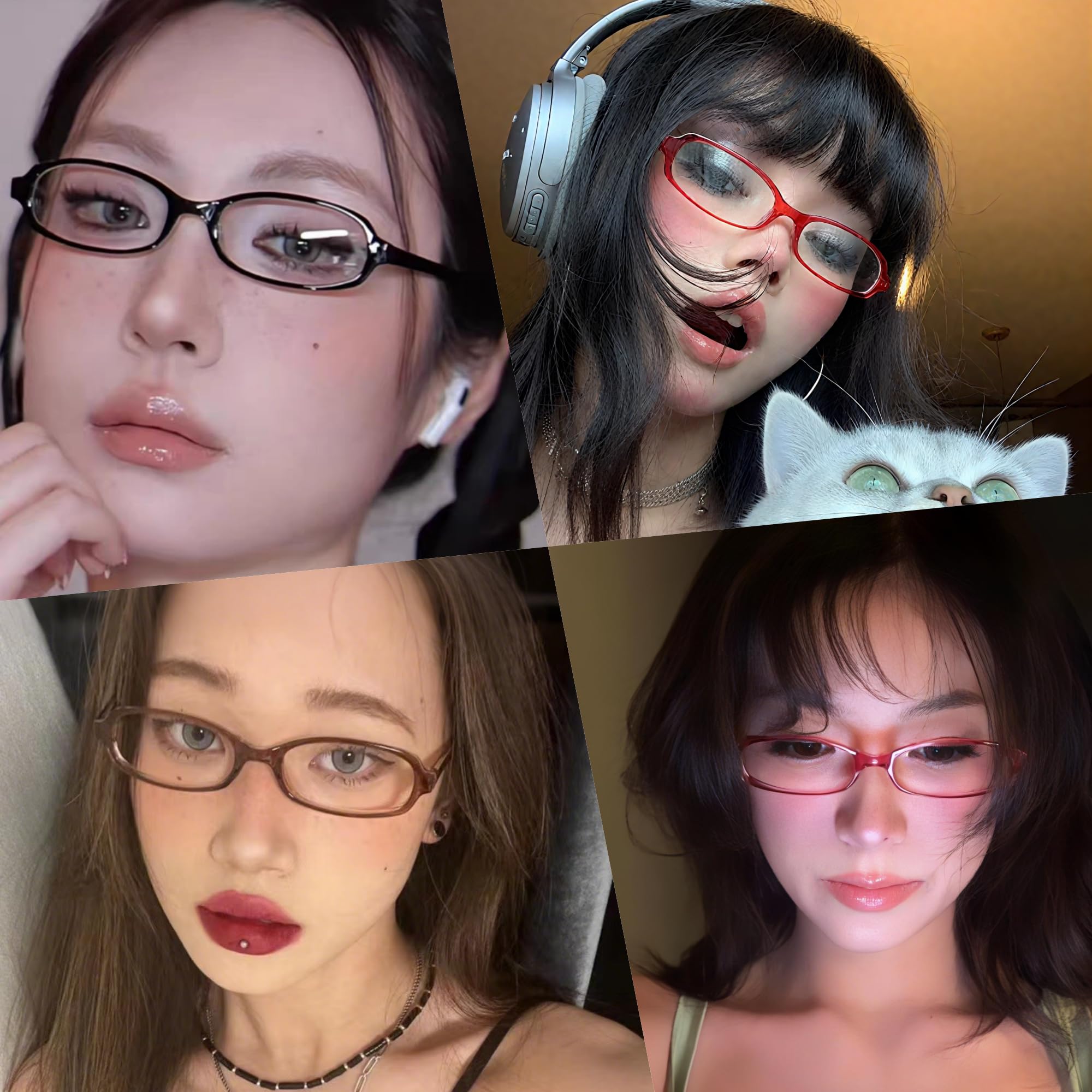 BOBUXLIIN Fake Glasses Fashion Non Prescription Clear Glasses for Women Glasses Frame Trendy Accessories for 2024