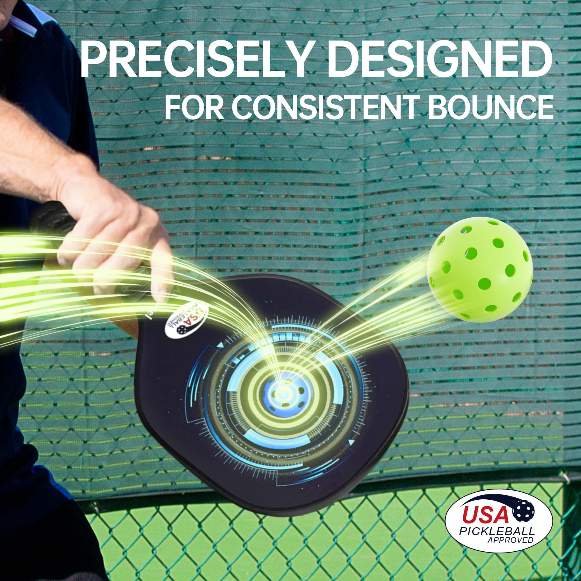 Amyracel Outdoor Pickleball Balls, 40 Holes Pickleballs 12 Pack, High Bounce True Flight Practice Pickle Ball Crack-Resistant