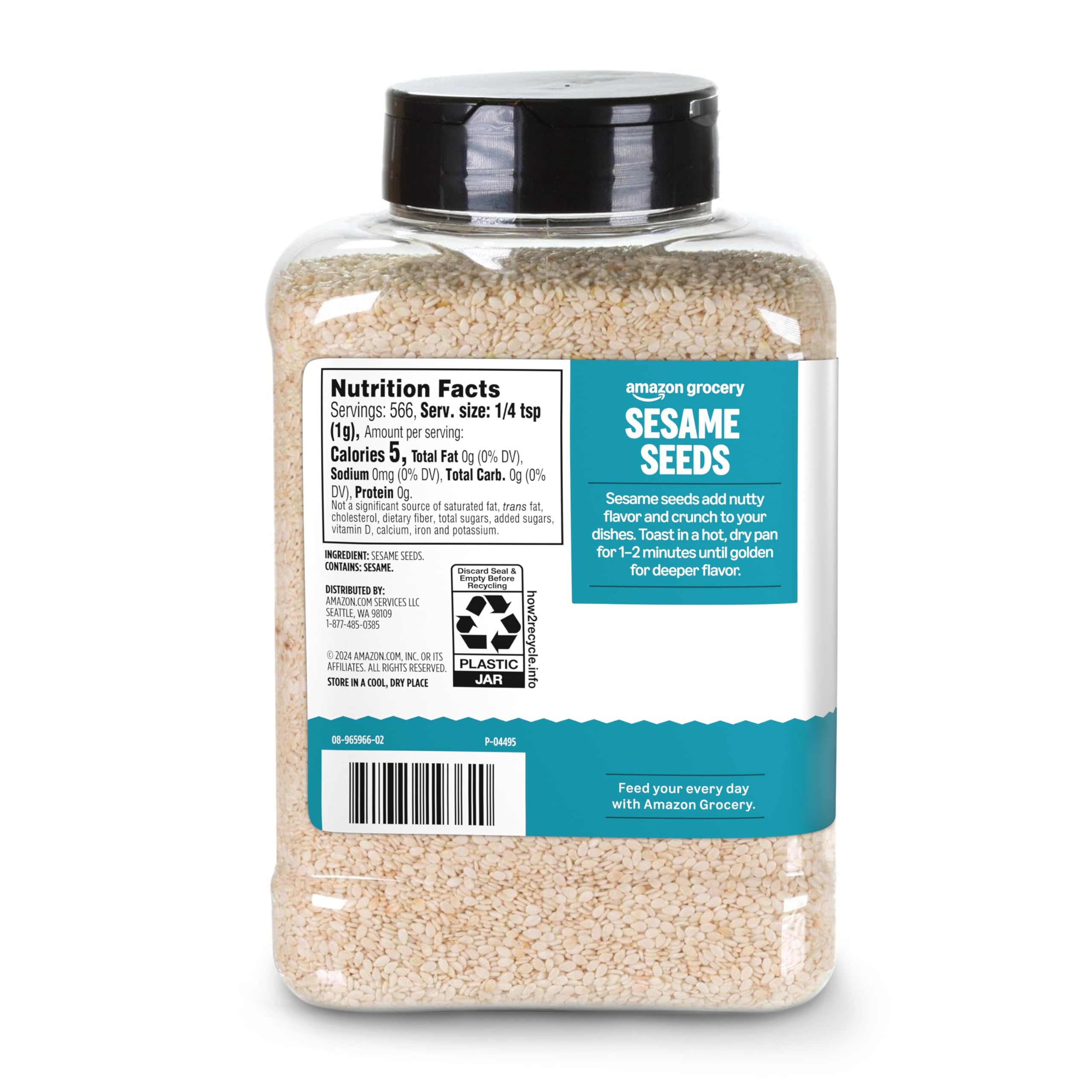 Amazon Grocery, Sesame Seeds, 20 Oz (Previously Happy Belly, Packaging May Vary)