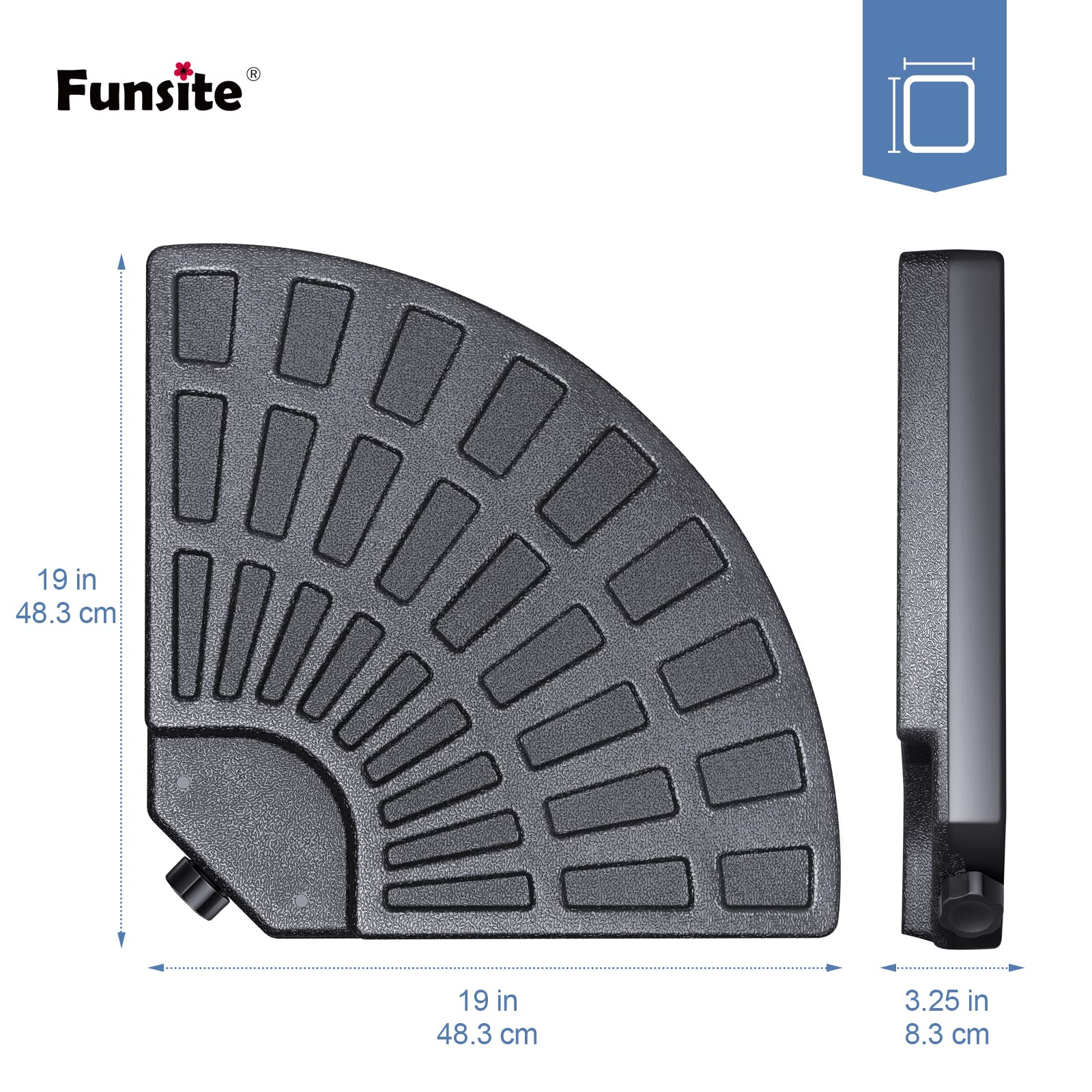 Funsite 4Pcs Offset Umbrella Base, Heavy-duty Cantilever Umbrella Base Weights, Water or Sand Filled Circular Umbrella Weight for Offset Umbrella Stand, 150-194lbs