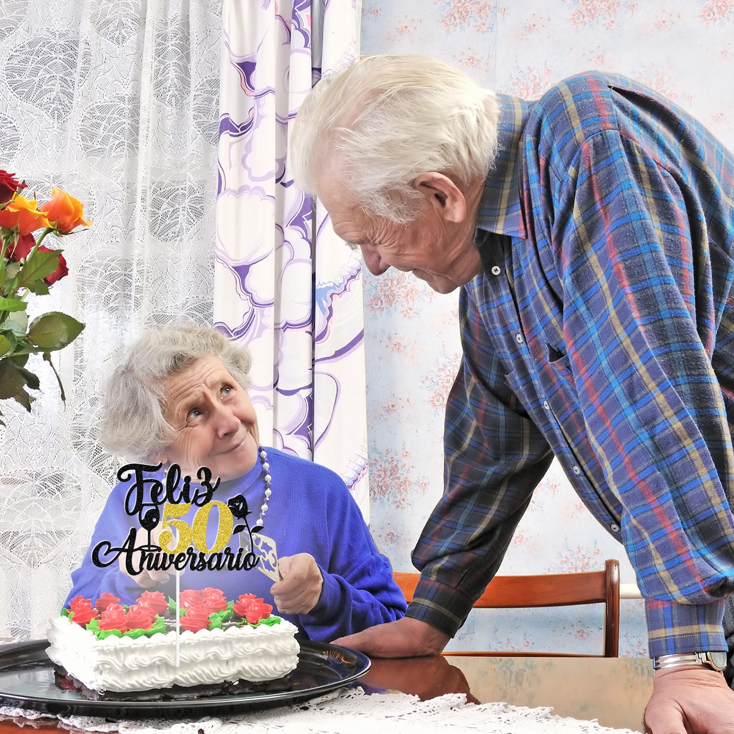 Spanish Feliz 50 Anniversario Cake Topper, Happy 50th Anniversary, We Still Do, Cheers to 50 Years, Happy 50th Weeding Anniversary Party Decorations