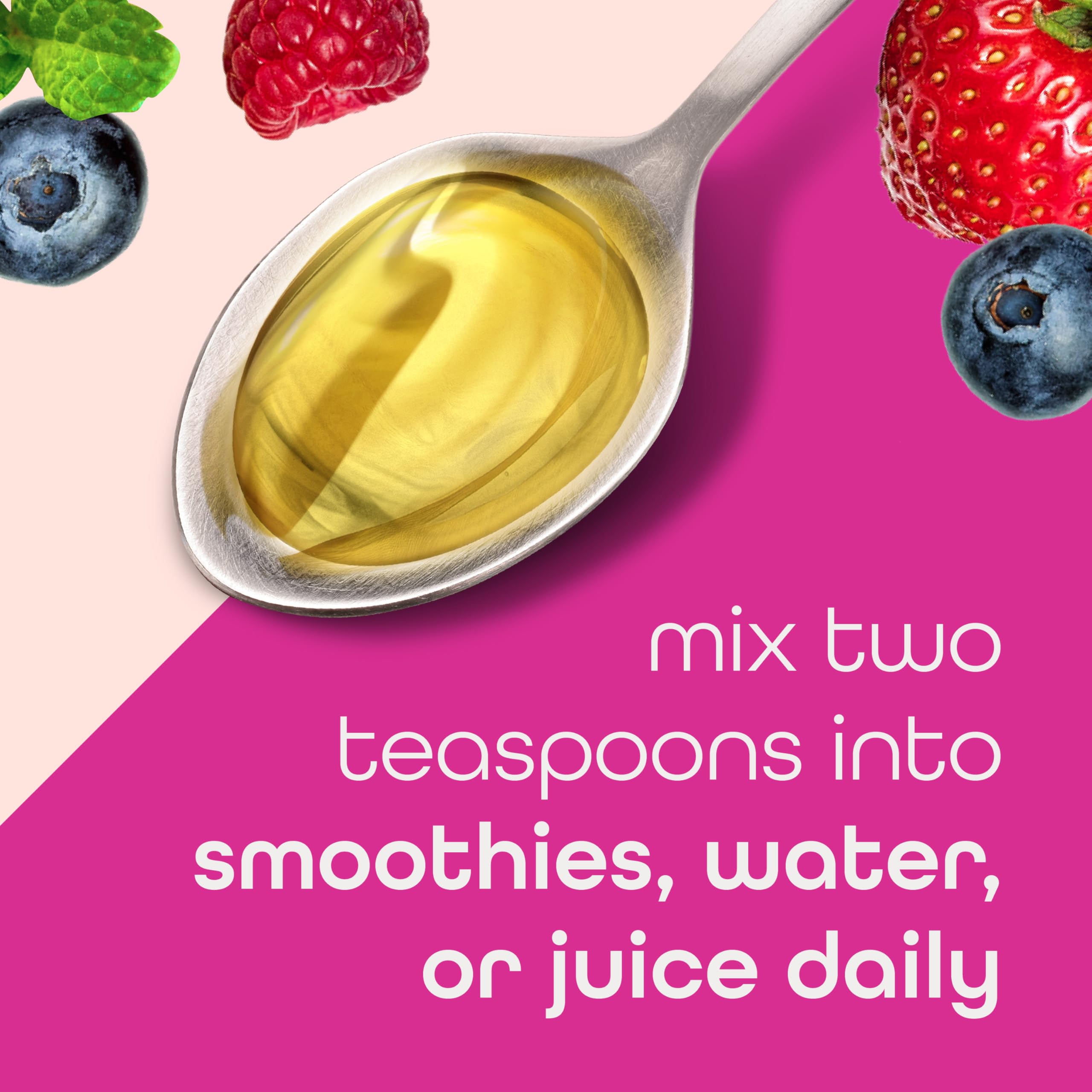 Zena Nutrition Liquid Collagen Peptides and Biotin, 2500mg Verisol Bioactive Collagen Peptides, 5000mcg Biotin, Hair, Skin, Nail Supplement for Women and Men, Mixed Berry, 90 Servings, 30 fl oz