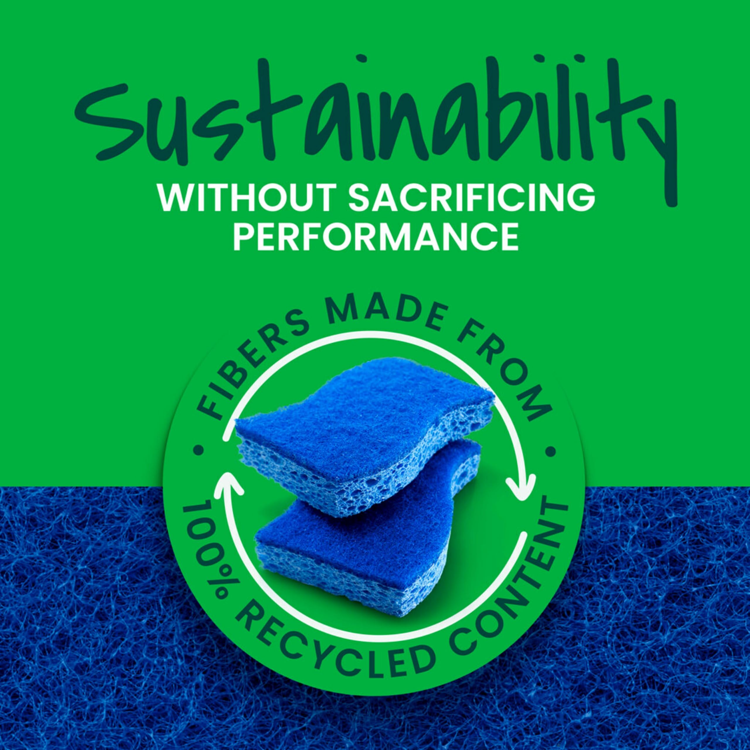 Scotch-Brite Zero Scratch Scrub Sponges, 6 Kitchen Sponges for Washing Dishes and Cleaning the Kitchen and Bath, Non-Scratch Sponge Safe for Non-Stick Cookware