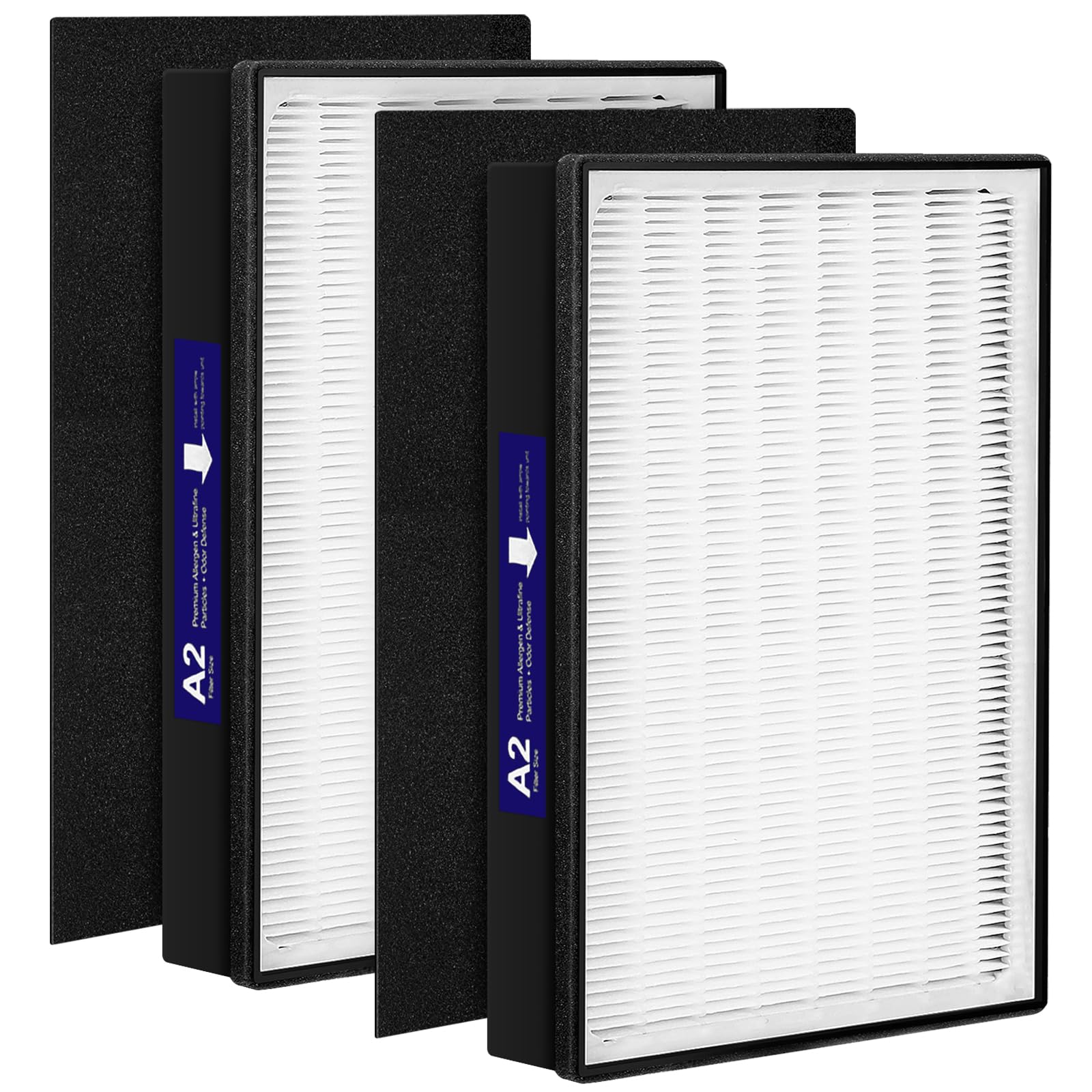 2 Pack Type A2 HEPA Replacement Filter Compatible with Filtrete Room A2 Air Purifier Models FAP-C02-A2, FAP-C03-A2, FAP-T03-A2, FAP-SC02L, Part No. 1150101, Filter A2