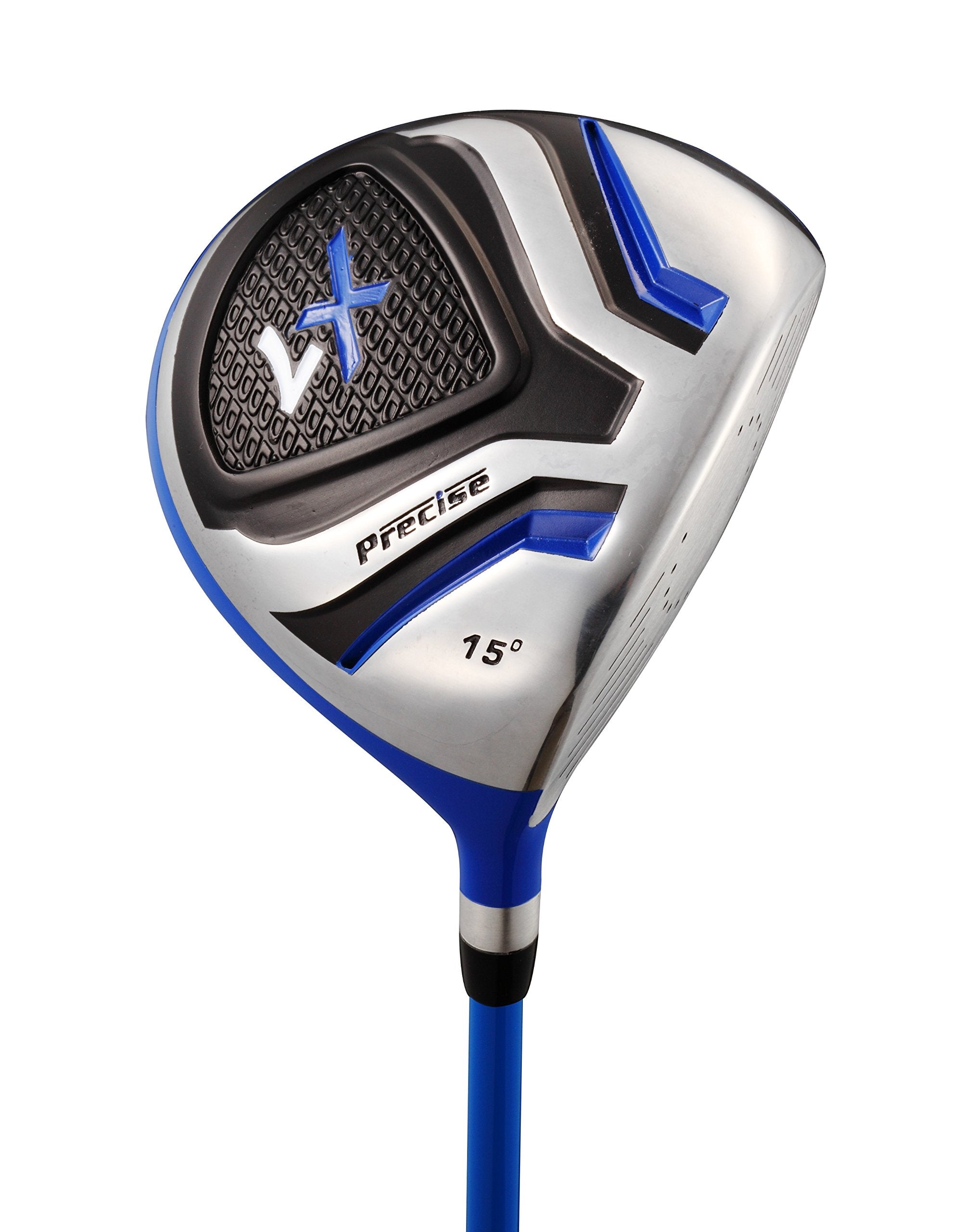 Distinctive Left Handed Junior Golf Club Set for Age 9 to 12 (Height 4'4" to 5'), Left Handed Only, Set Includes: Driver (15"), Hybrid Wood (22, 2 Irons, Putter, Bonus Stand Bag & 2 Headcovers