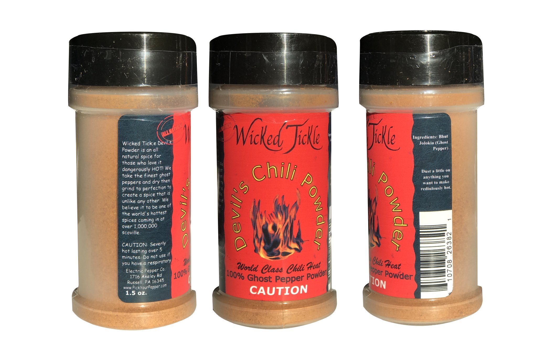 Wicked Tickle & Wicked Reaper World's Hottest Spice Gift Set – Carolina Reaper, Ghost Pepper, and Scorpion Chili Products Plus Free Sauce