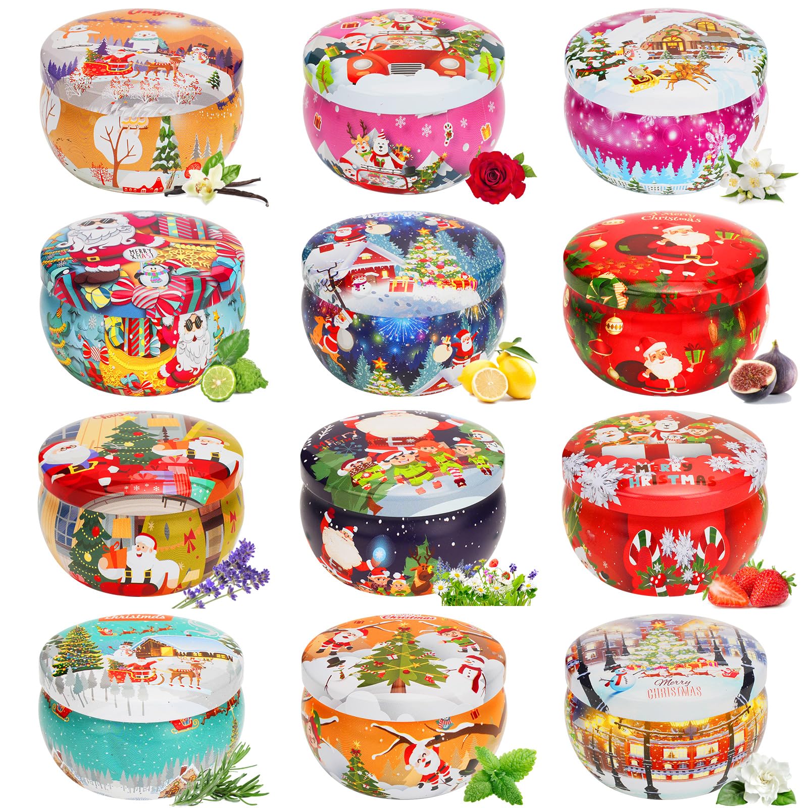 12 PCS Christmas Candles Scented Candles for Home 2.5oz Aromatherapy Candle Gift Set for Women Candles for Home Scented for Her Scented Candles for Christmas,Birthday, Thanksgiving, Mother's Day