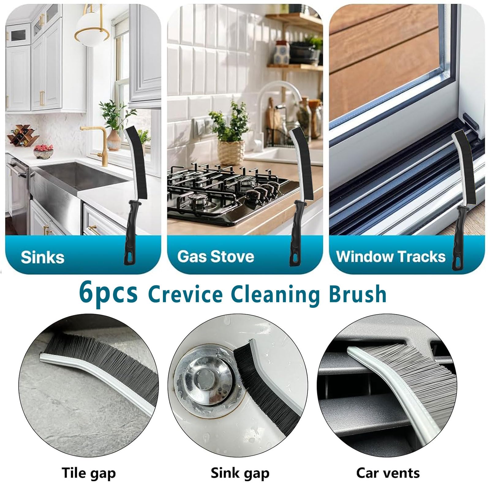 12Pcs Crevice Cleaning Brush Set,Hard Bristle Cleaning Supplies for Kitchen, Bathroom, Corner, Grout, Sink, Cup, Teapot, Bottle, Blender