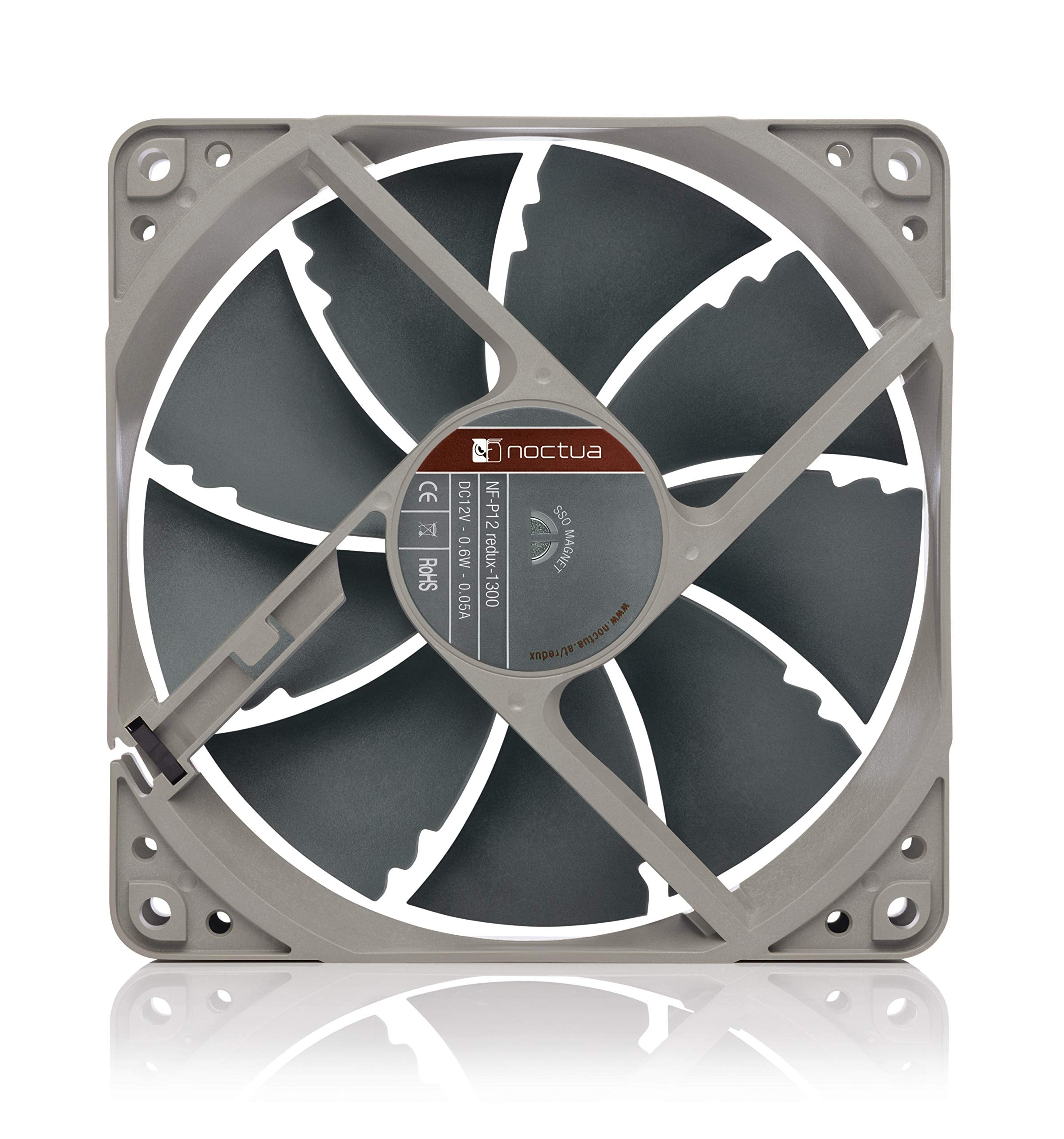 Noctua NF-P12 redux-1300, Quiet Fan, 3-Pin, 1300 RPM (120mm, Grey)