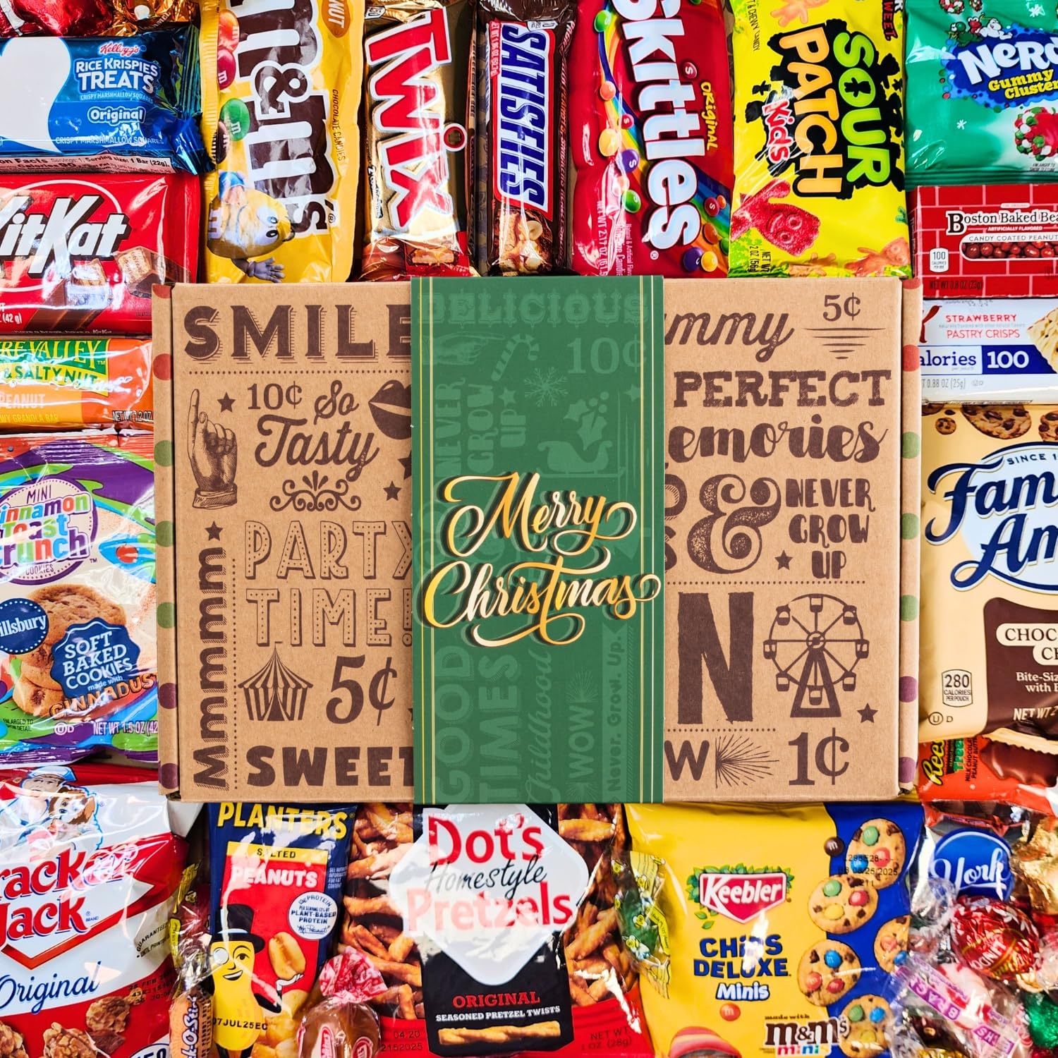 CHRISTMAS CANDY CARE PACKAGE (46 Count) LOADED XMAS GIFT BASKET Assortment Box Filled With Milk Chocolate Santas, Snowman, Trees, Seasonal Foil Candies! PERFECT For Girl Boy Woman Man Kids College Students Adults