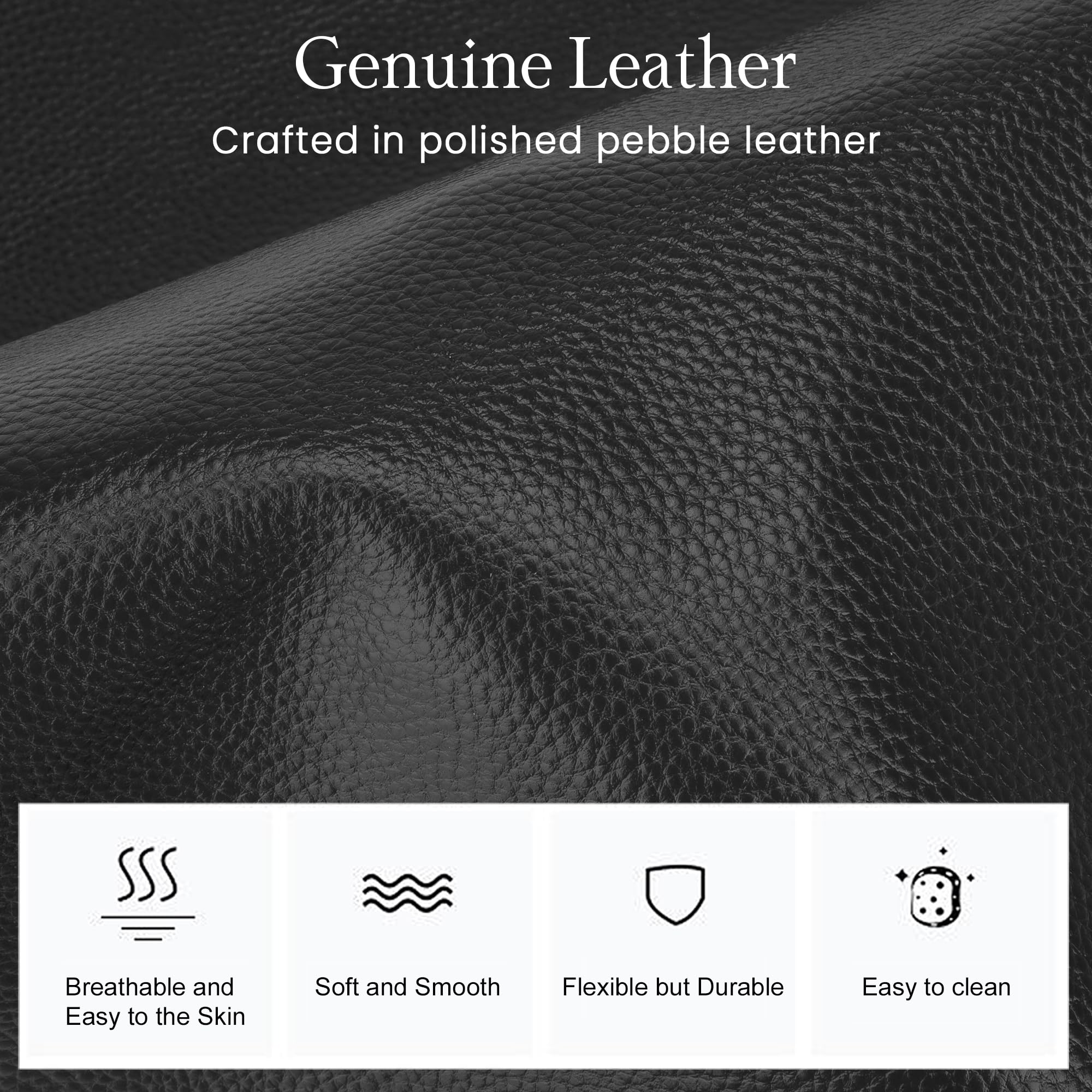 befen Black Genuine Leather Tote Bag for Women Work, Womens Tote Bags Shoulder Purses Totes with Compartments Handbags for Office Travel Casual