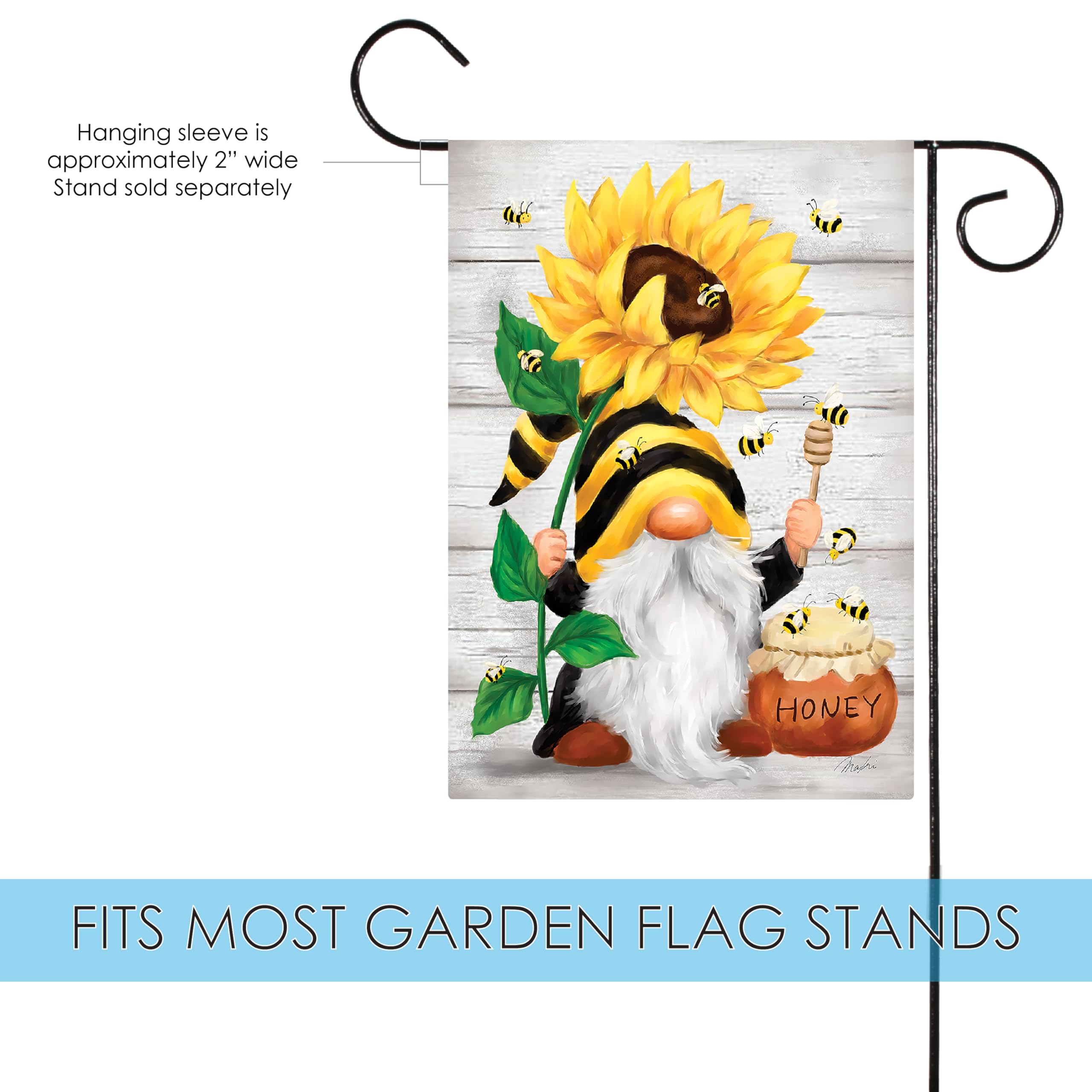 Toland Home Garden 1112745 Beekeeper Gnome Spring Flag, Double Sided for Outdoor Summer House Yard Decoration