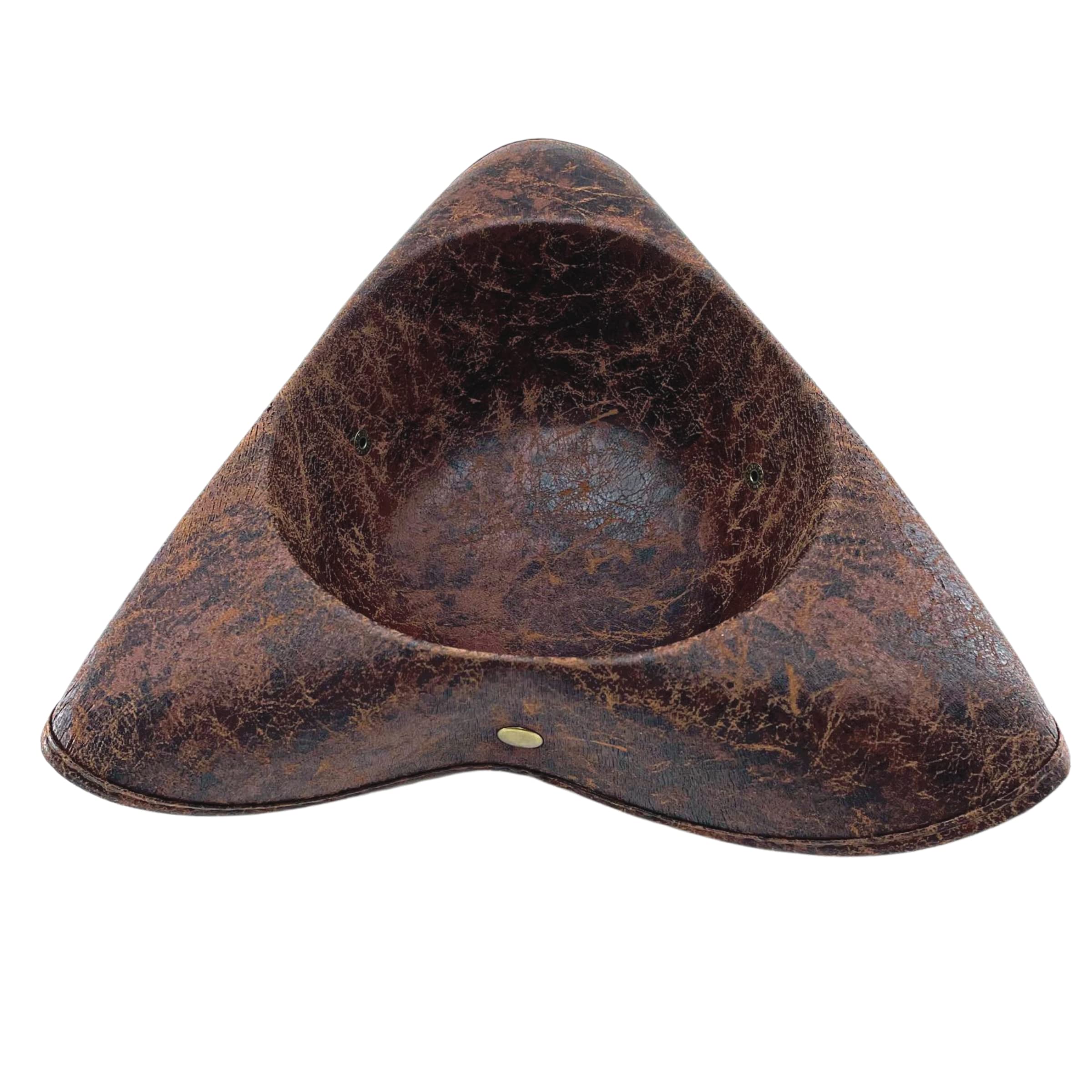4E's Novelty Brown Faux Leather Pirate Hat for Adult Men Women Tricorn Hat for Halloween Pirate Costume Accessories