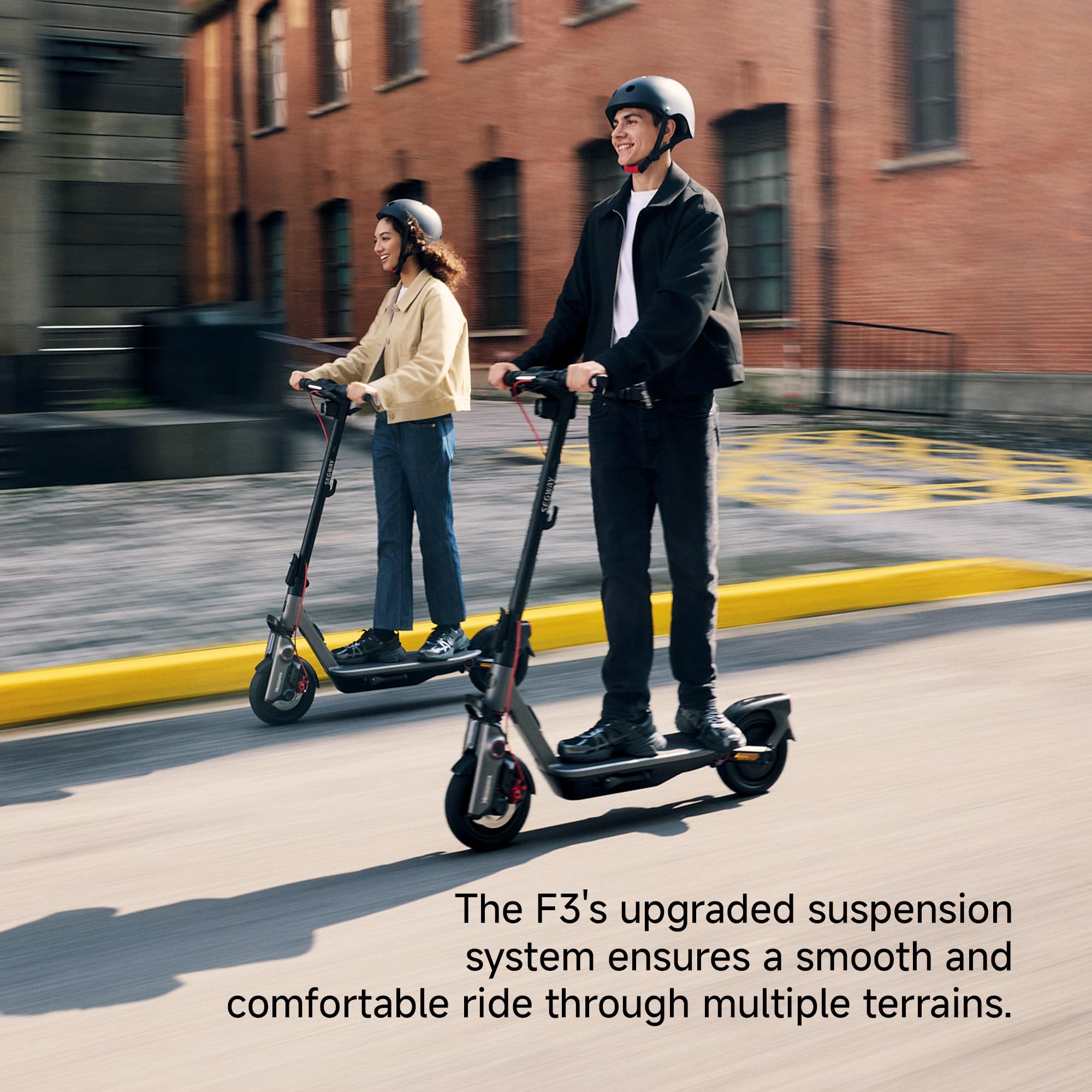 Segway Ninebot F3 Electric Scooter, 20 MPH w/ 44-Mile Range, 10" Tubeless Tires, Front Hydraulic & Rear Elastomer Suspension, UL2271/2272 Certified