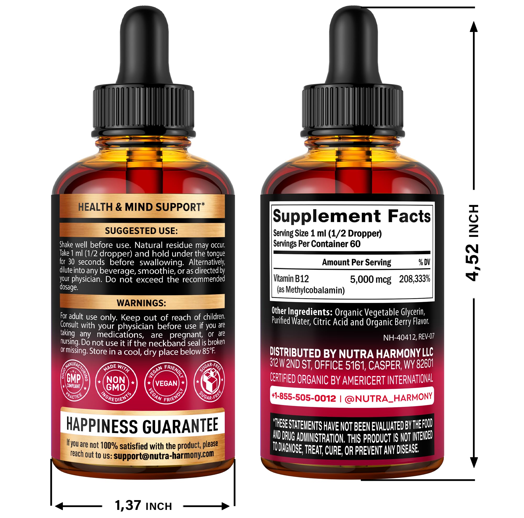 NUTRAHARMONY Energy, Focus, Mood, Brain Health & Immune Support, Cleanse & Detox