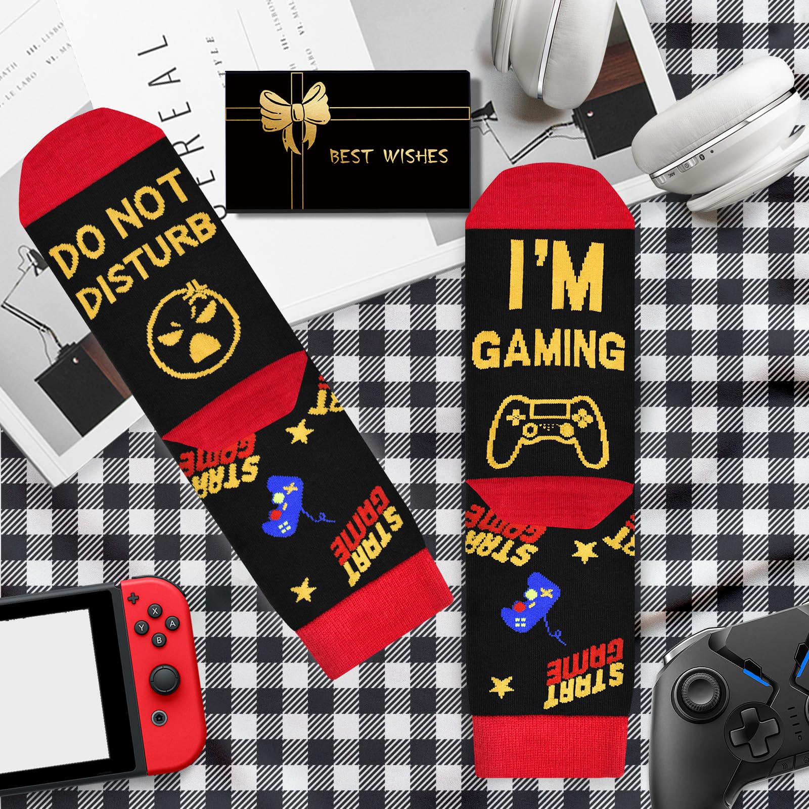 Dealswin Do Not Disturb I'm Gaming Socks, Funny Gamer Gifts for Teen Boys Game Socks Christmas Gifts Ideas For Teenage Boys
