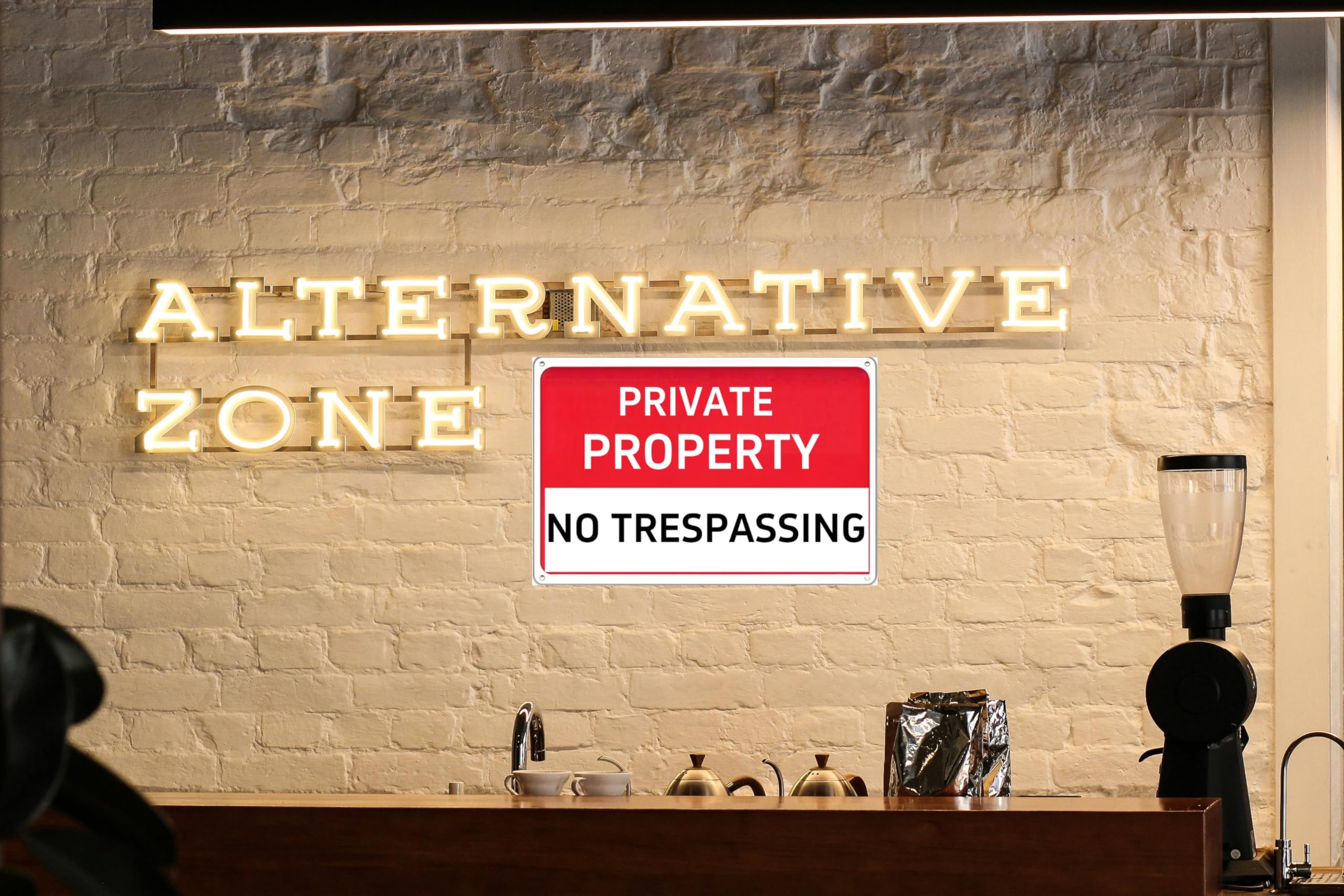 Carastora Private Property No Trespassing Sign – Rust-Free Aluminum Sign, Reflective, Waterproof, and Weather-Resistant Design, Suitable for Home, Garden, Yard, Residential, Business, Farm, and Public Areas – 8x12 Inches