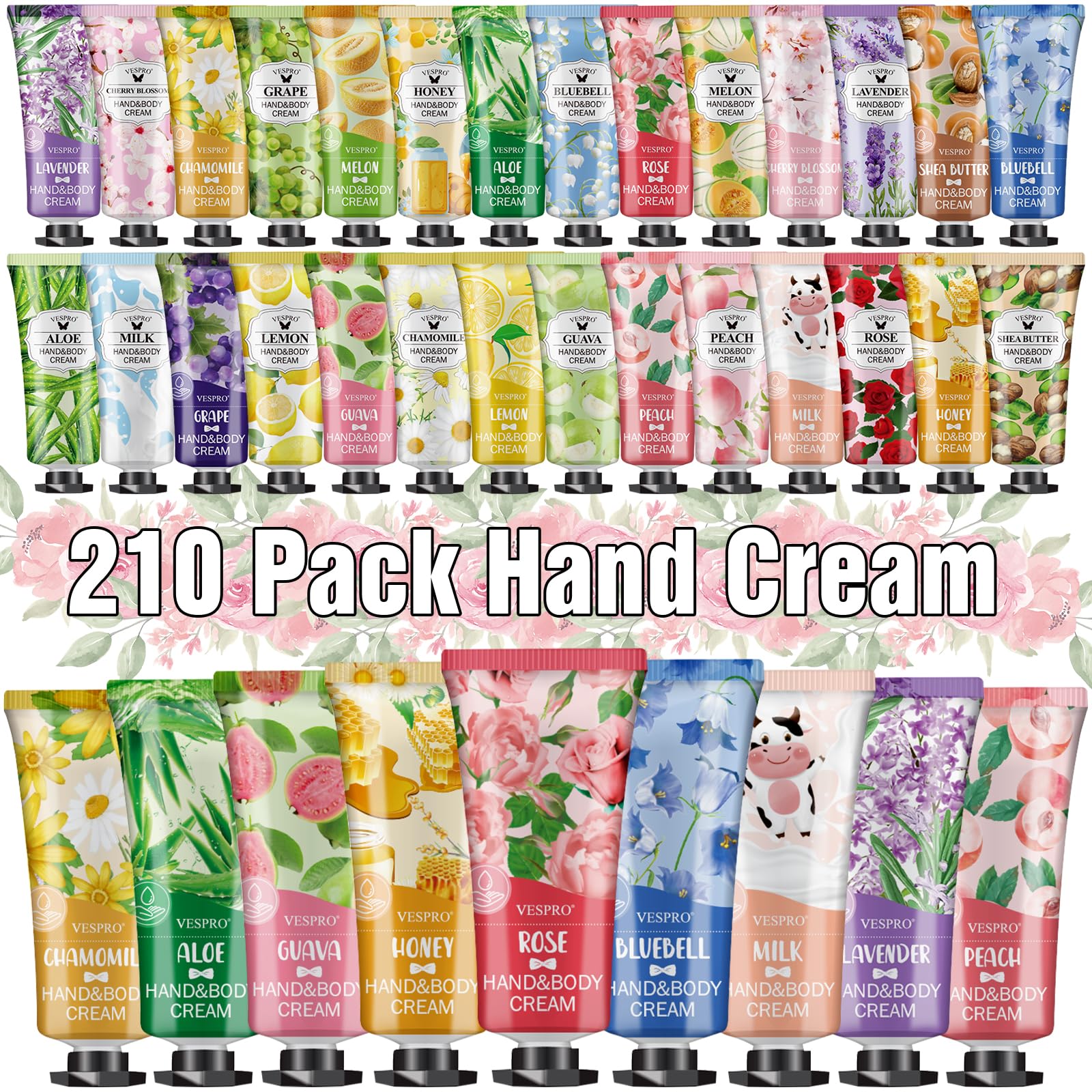 210 Pack Hand Cream Gifts Set For Women, Mothers Day Gifts for Mom, Hand Lotion Travel Size for Dry Cracked Hands, Hand Lotion Bulk for Teacher Appreciation Gifts and Wedding Welcome Bag Stuffers