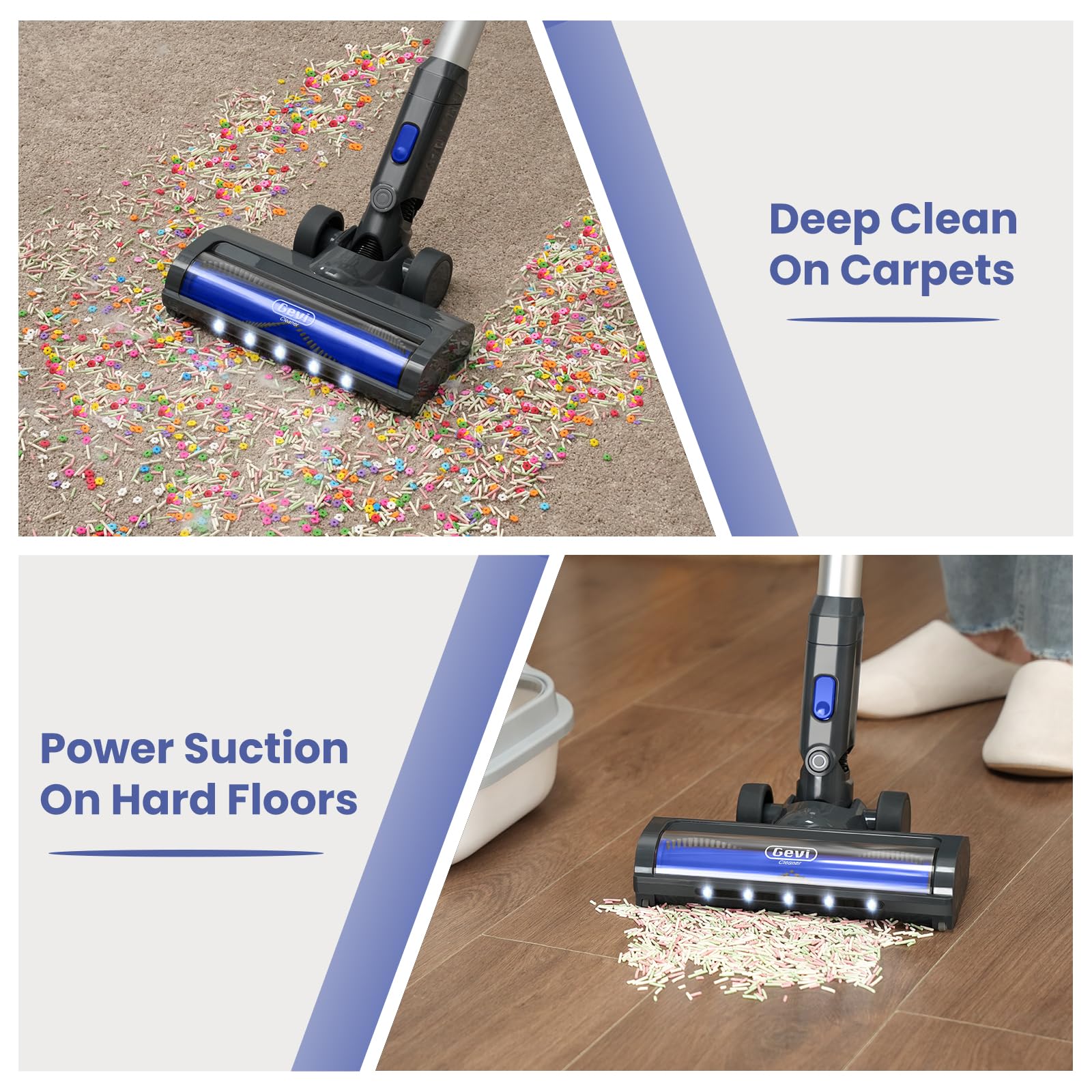 Cordless Vacuum Cleaner for Home | 400W Powerful Stick Vacuum | Long Runtime Detachable Battery | LED Display | Deep Clean for Pet Hair Hard Floor Carpet