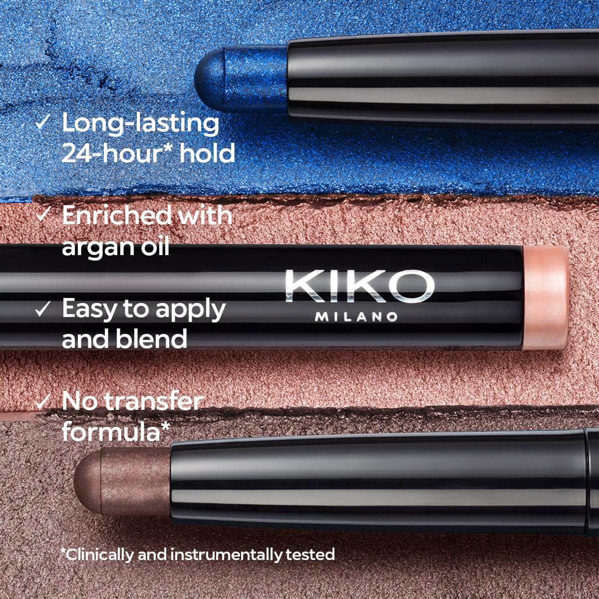 KIKO Milano Long Lasting Eyeshadow Stick – 24-Hour Wear, Transfer-Proof, Creamy Blendable Formula with Argan Oil, No-Transfer, Easy Application – 05 Golden Brown – 1.64g