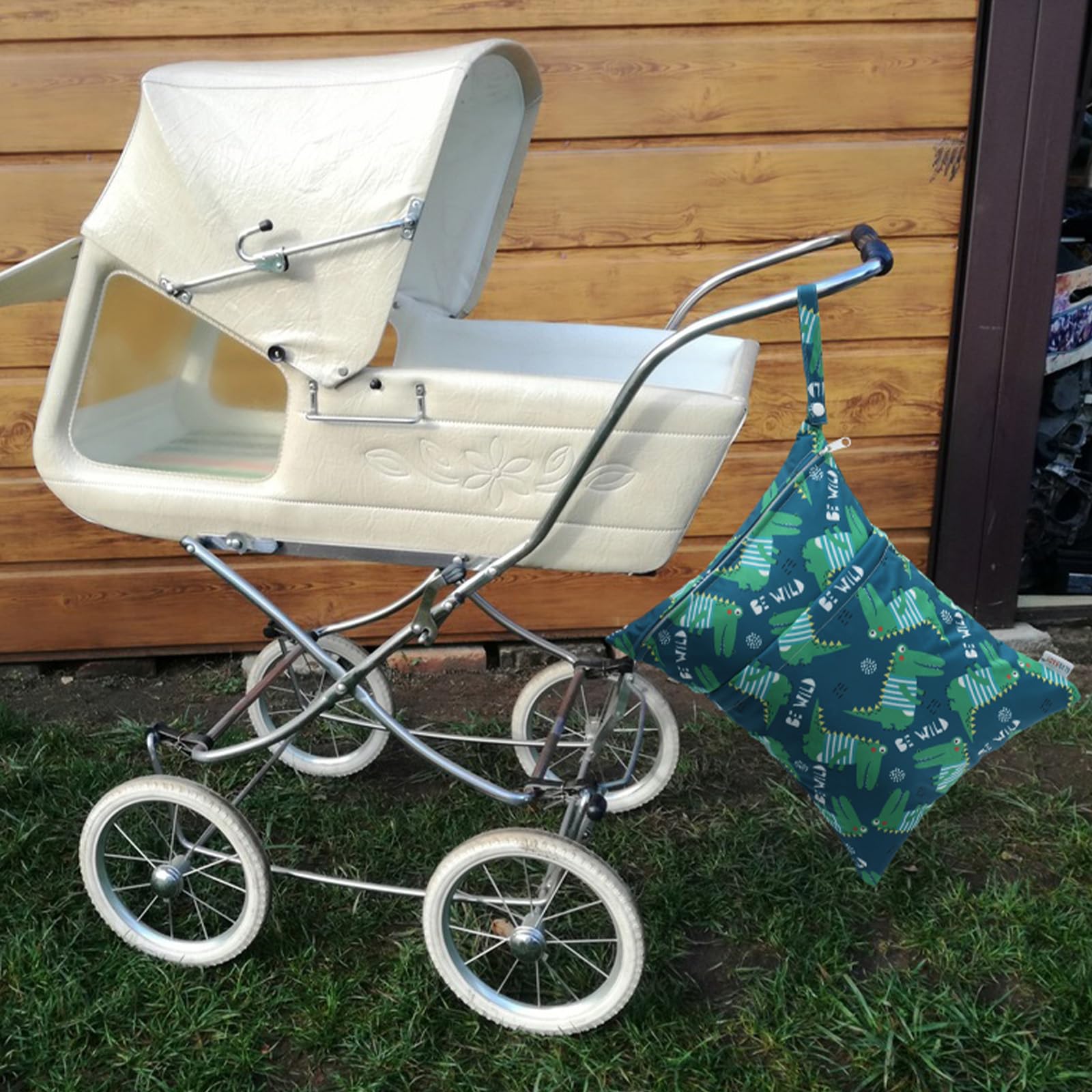 ALVA ALVABABY 3pcs Cloth Diaper Wet Dry Bags Waterproof Reusable with Two Zippered Pockets Travel Beach Pool Daycare Soiled Baby Items Yoga Gym Bag for Swimsuits or Wet Clothes 3L-ZM16A