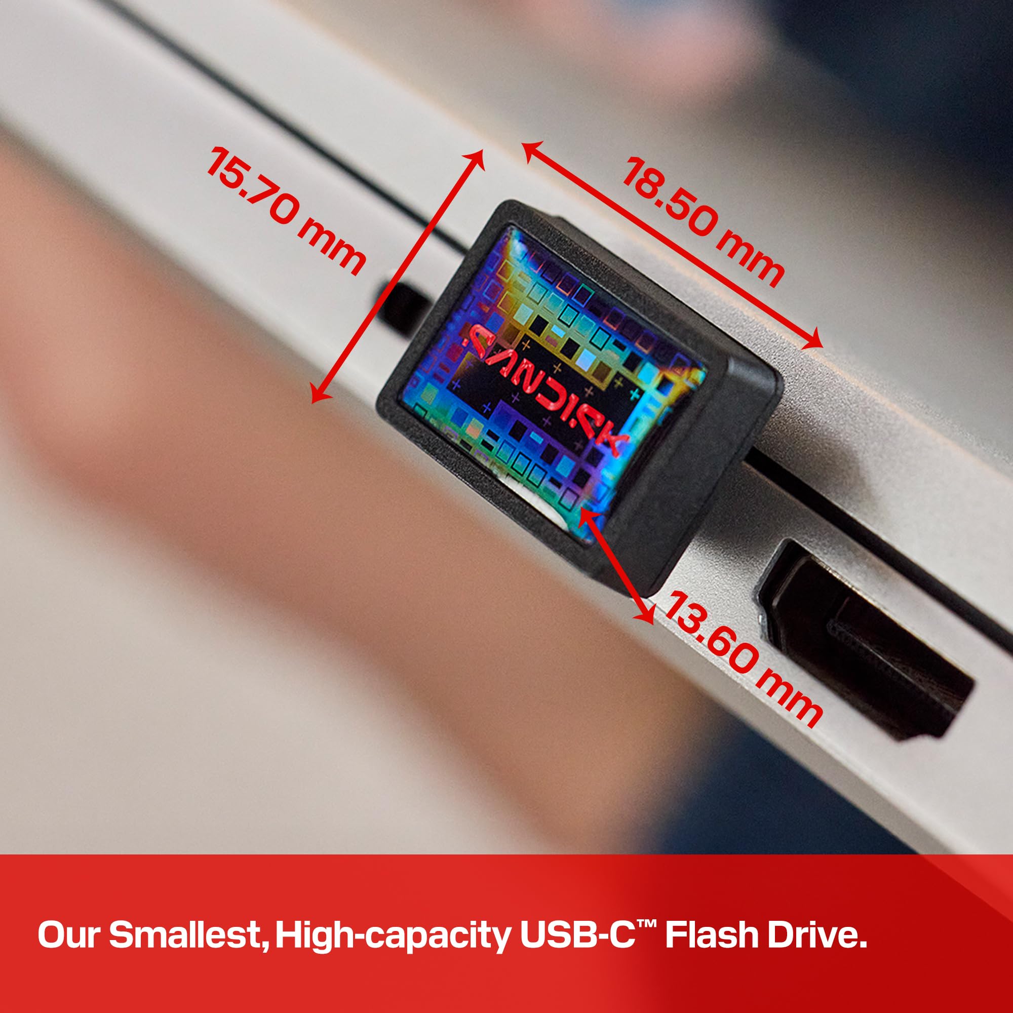SANDISK 512GB Extreme Fit USB-C Flash Drive - Up to 400MB/s Read speeds, USB 3.2 Gen 1, USB Type-C - Plug-and-Stay Storage - Black - SDCZ530-512G-G46