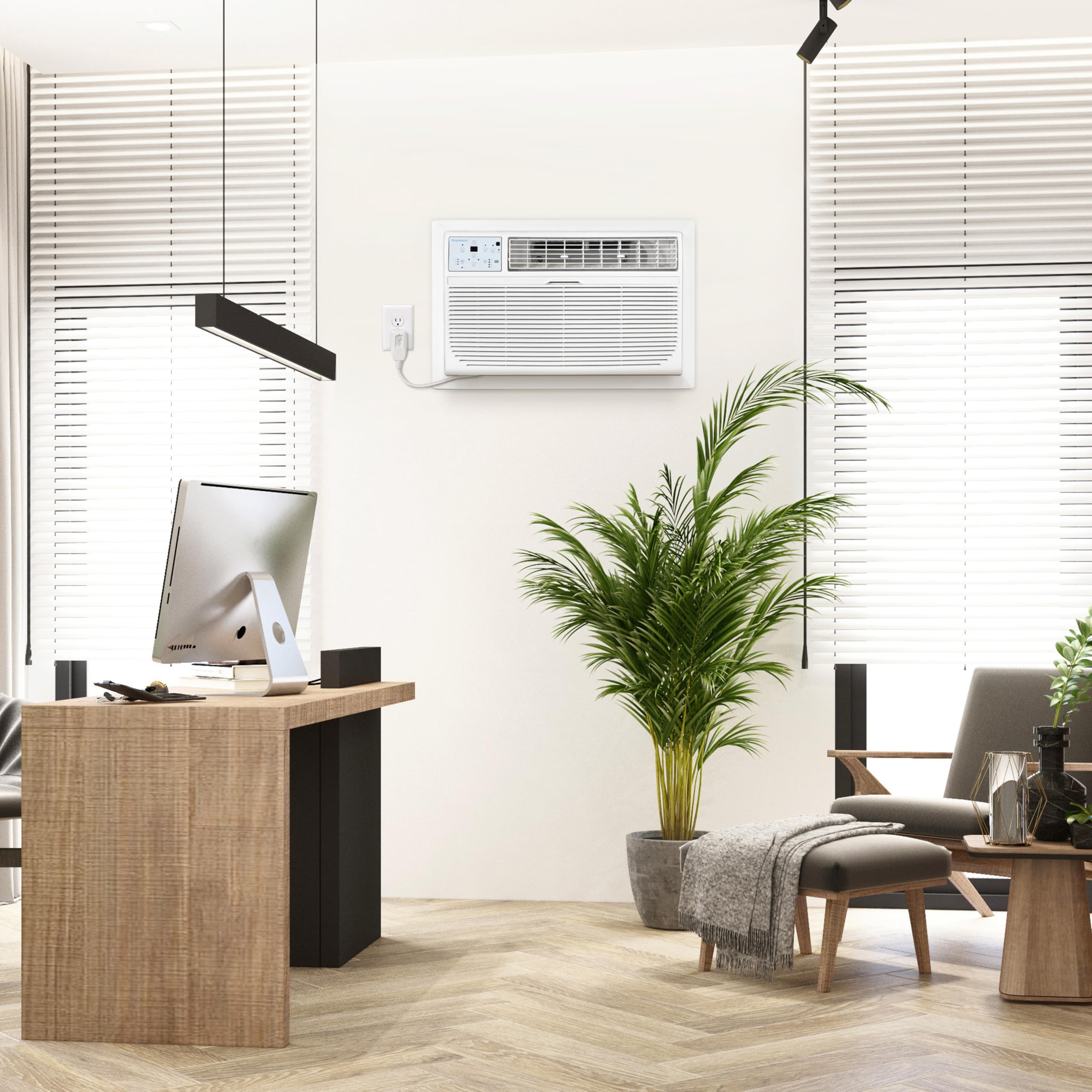 Keystone 12,000 BTU Wall Air Conditioner with Dehumidifier and Supplemental Heat, 230V, Quiet Wall AC for Small and Medium Sized Rooms up to 550 Sq.Ft. with Remote Control, White
