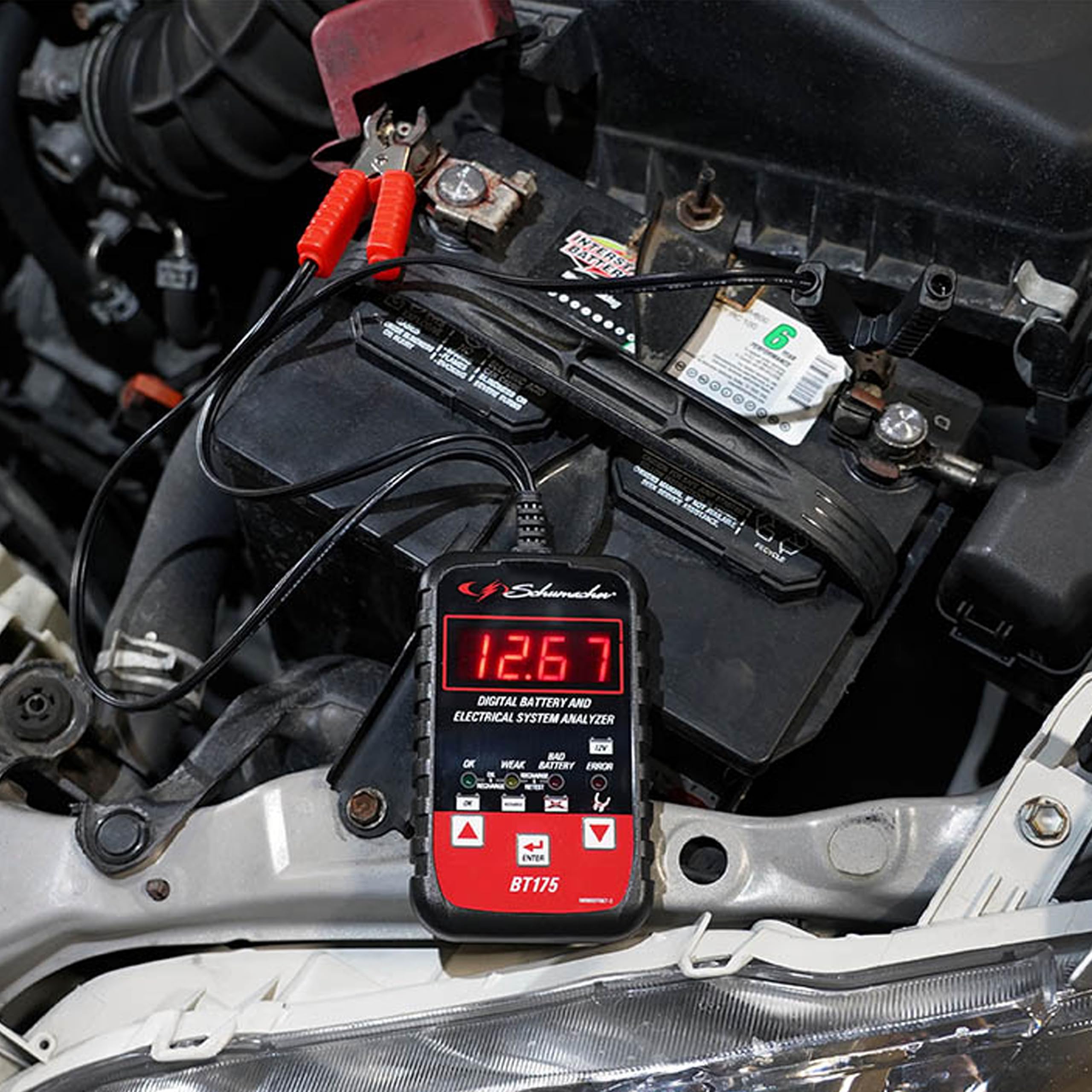 Schumacher Electric Digital Battery Tester, BT175, 3-in-1, 12 Volt, for Use with Motorcycle, ATV, Marine, Car, SUV, Truck, RV, and Classic Car Batteries