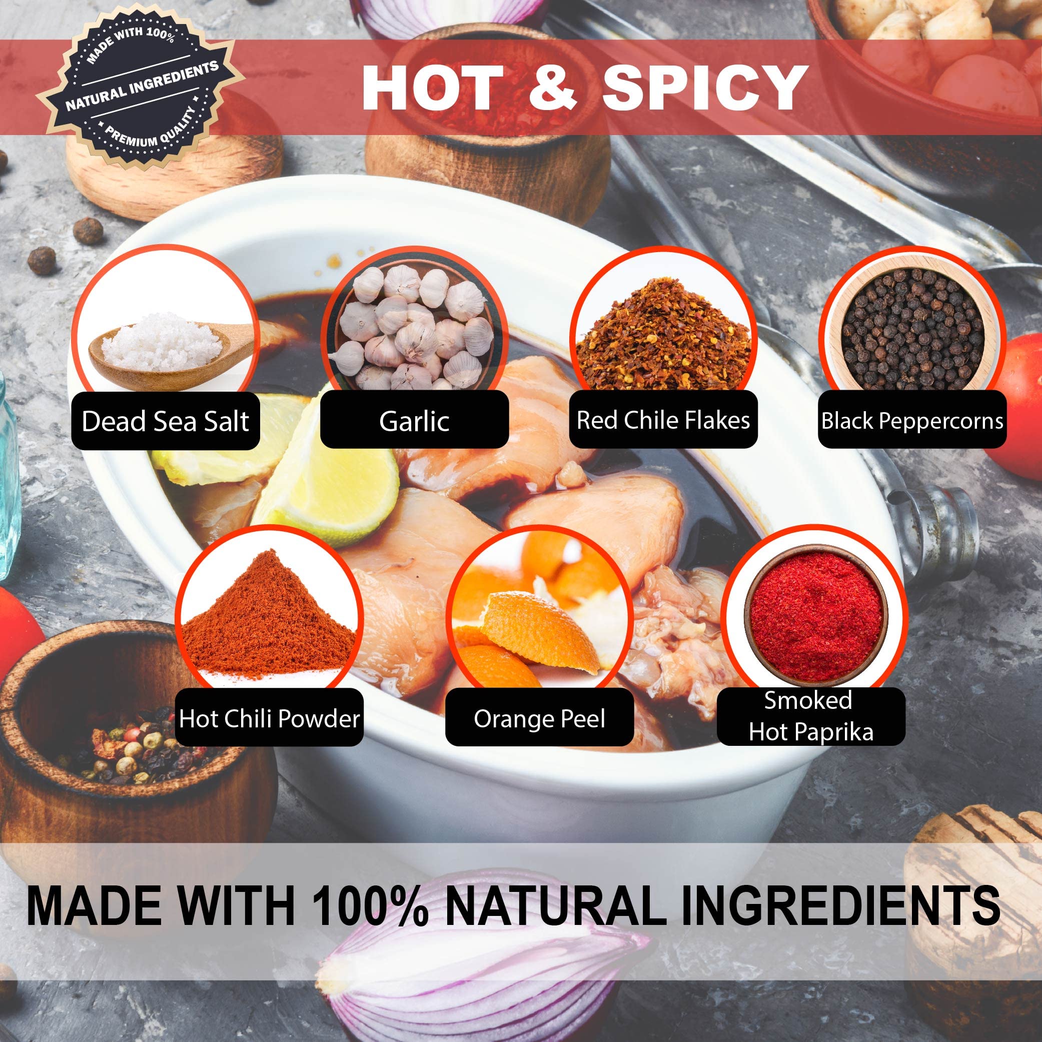 Aromasong Turkey Brine, Hot & Spicy, For Wet & Dry Brining, 2 Lb. 100% Natural, Gourmet Sea Salt Poultry Seasoning, for Roasting, Grilling, & Smoking for Brisket, Chicken, Pork & Beef.