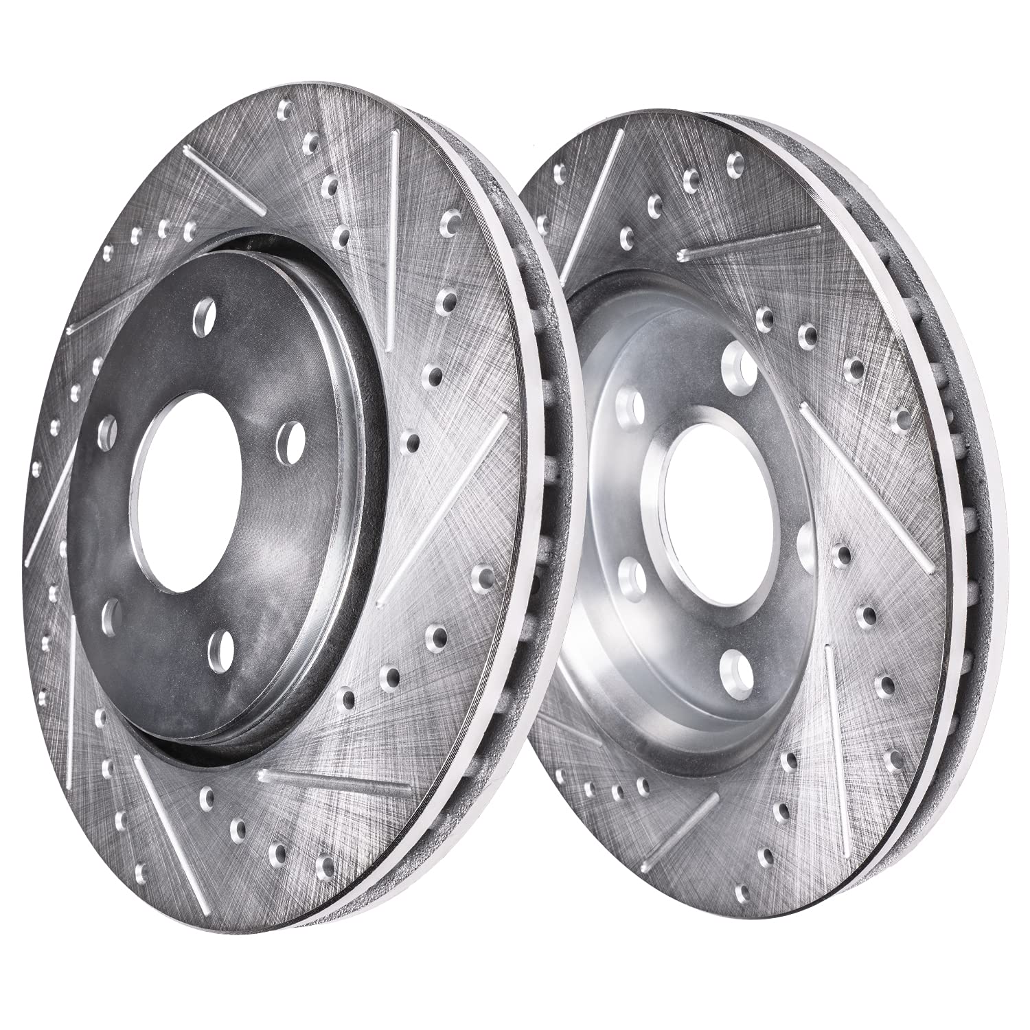 Detroit Axle - Brake Kit for 05-10 Scion tC Drilled & Slotted Brake Rotors 2005 2006 2007 2008 2009 2010 Ceramic Brakes Pads Front and Rear Replacement