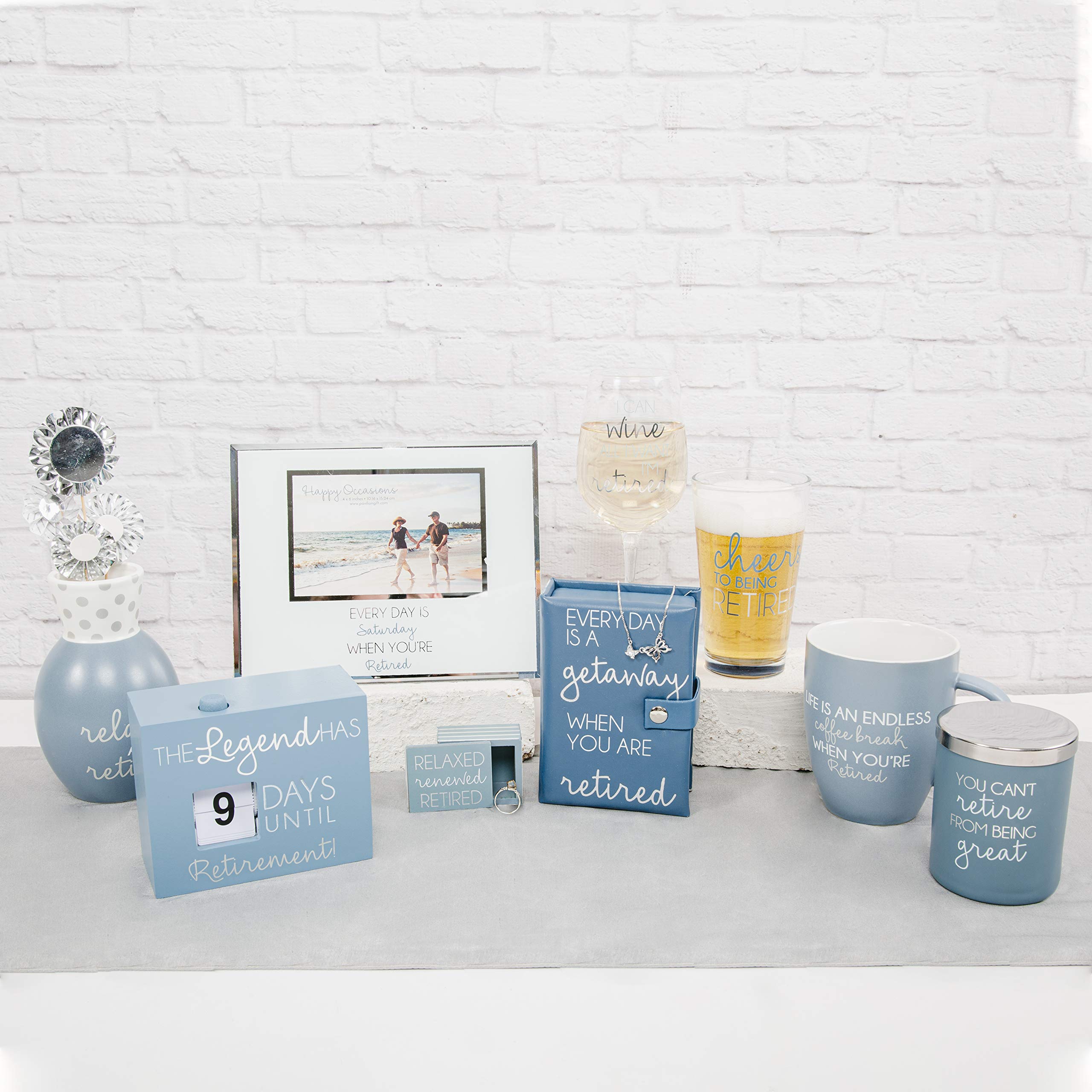 Pavilion Gift Company The Legend Has_ Days Until Retirement - Blue & Silver MDF & Plastic 30 Day Countdown Calendar