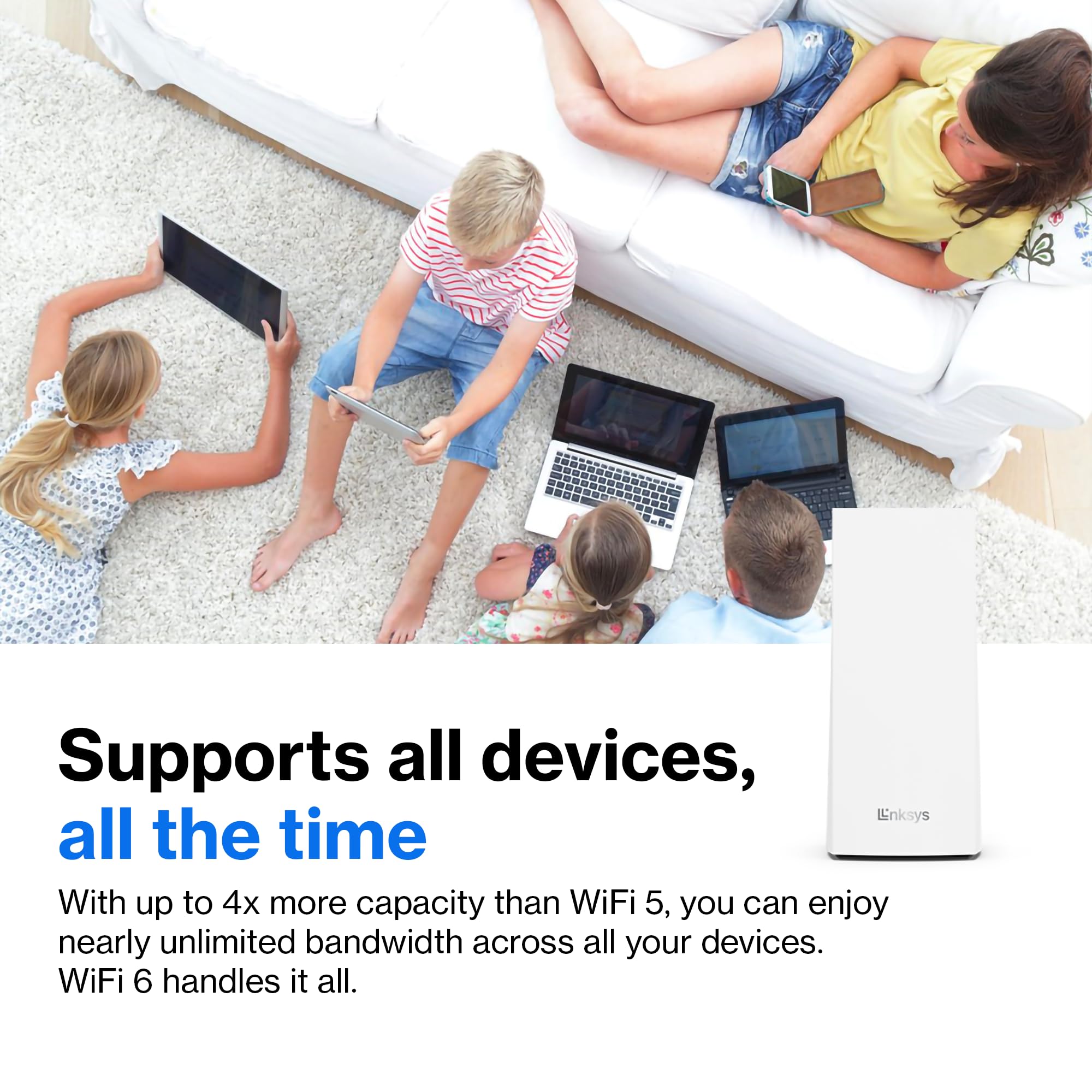 Linksys Atlas Pro 6 WiFi Router - AX5400 WiFi 6 Router - Dual-Band Mesh Wifi System - WiFi 6 Mesh Routers for Wireless Internet - Connect 60+ Devices, 5,400 sq ft, MX5502 2-Pk