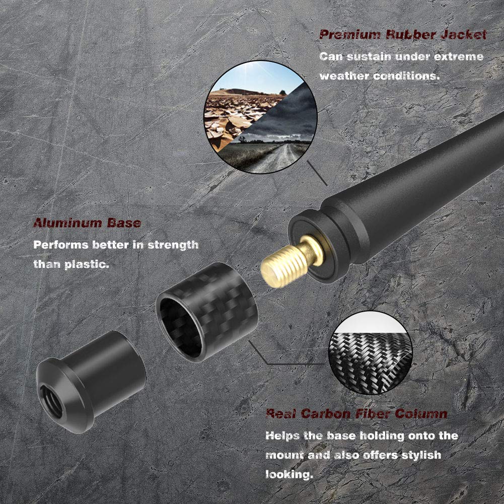 RYDONAIR Antenna Compatible with Toyota Tundra 2000-2024 & Toyota Tacoma 1995-2015 | 7 inches Flexible Rubber Antenna Replacement | Designed for Optimized FM/AM Reception