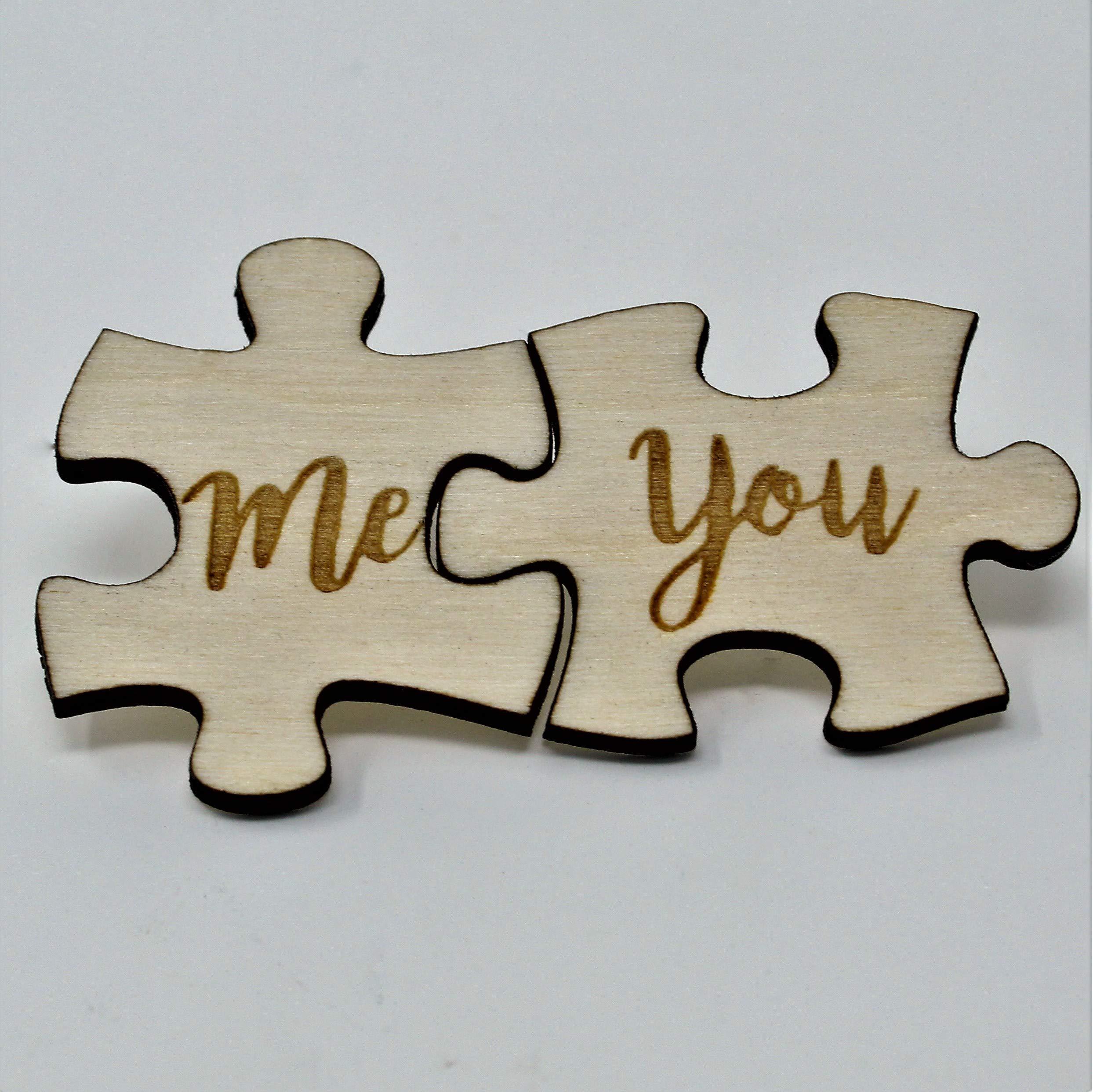 You and Me Puzzle Piece 2 Pin Set | Handmade Cute Jigsaw Valentine's Day Gift for Couples