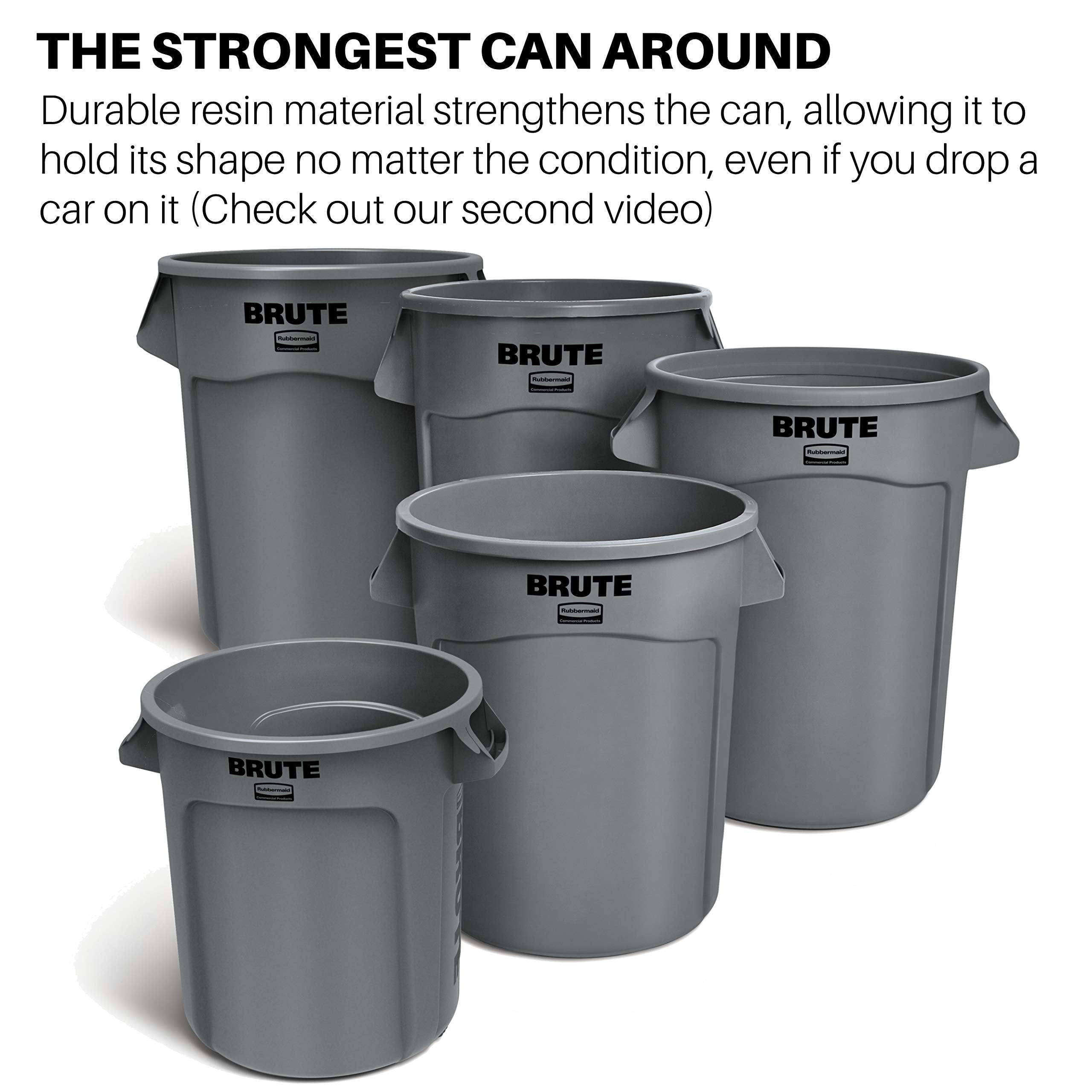 Rubbermaid 1867531EA Brute Round Containers, 32 gallon, Black