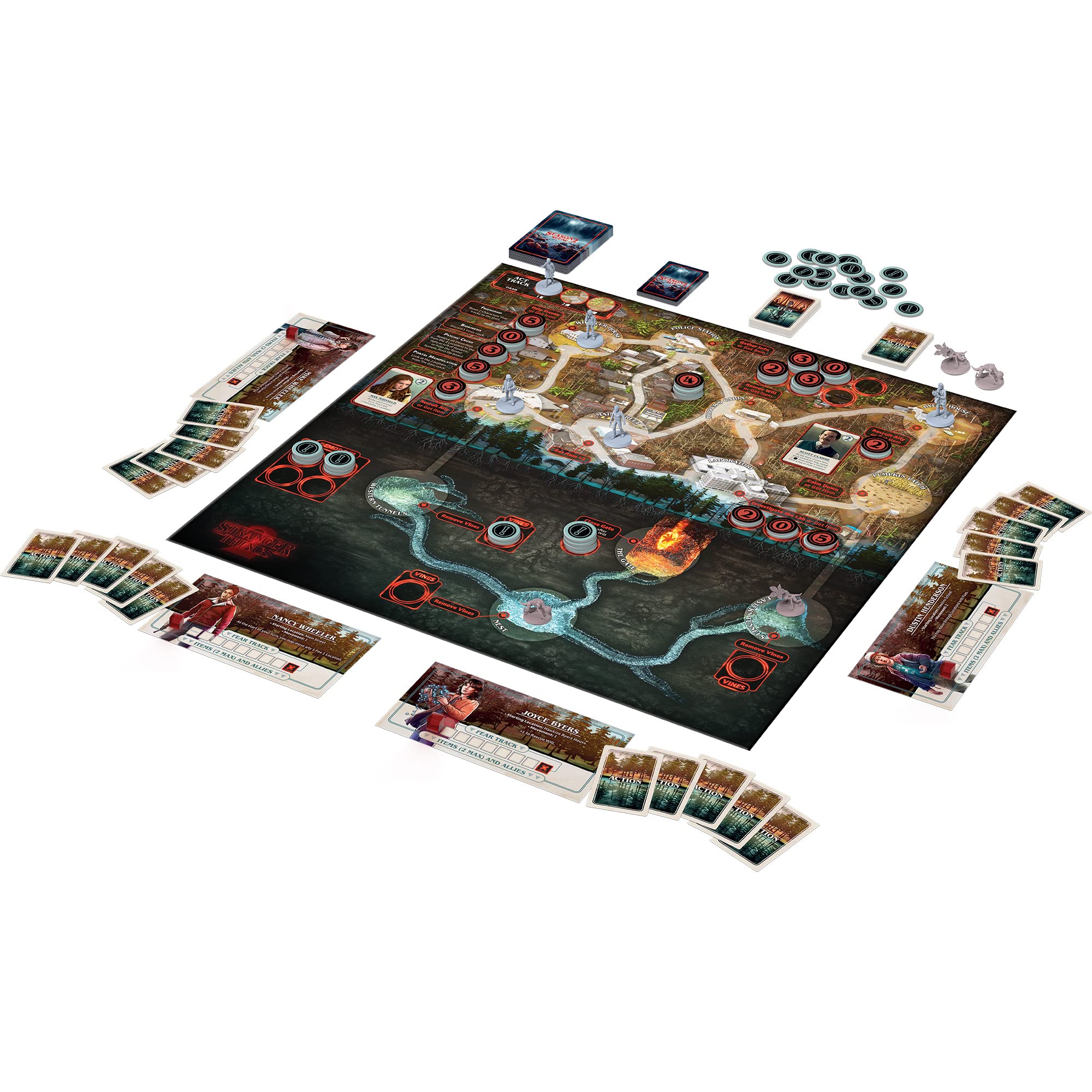 CMON Stranger Things Upside Down Board Game - Cooperative Play with Detailed Miniatures, Two Seasons of Gameplay, Strategy Game for Kids & Adults, Ages 12+, 2-4 Players, 60 Minute Playtime