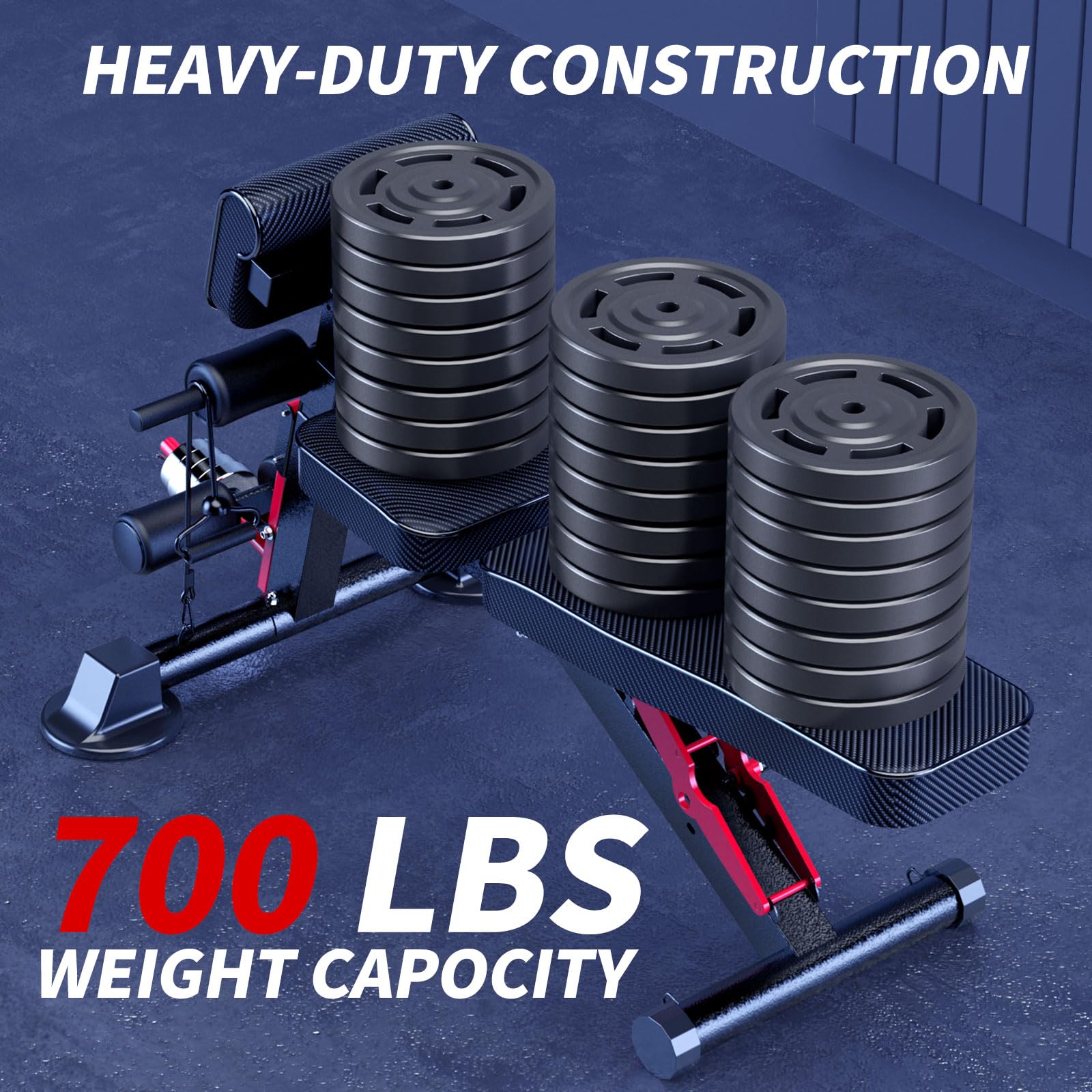 Adjustable Weight Bench - Utility weightBenches for Exercise, Free Installation Design for Portable Fitness Strength Training Equipment at Home Gym