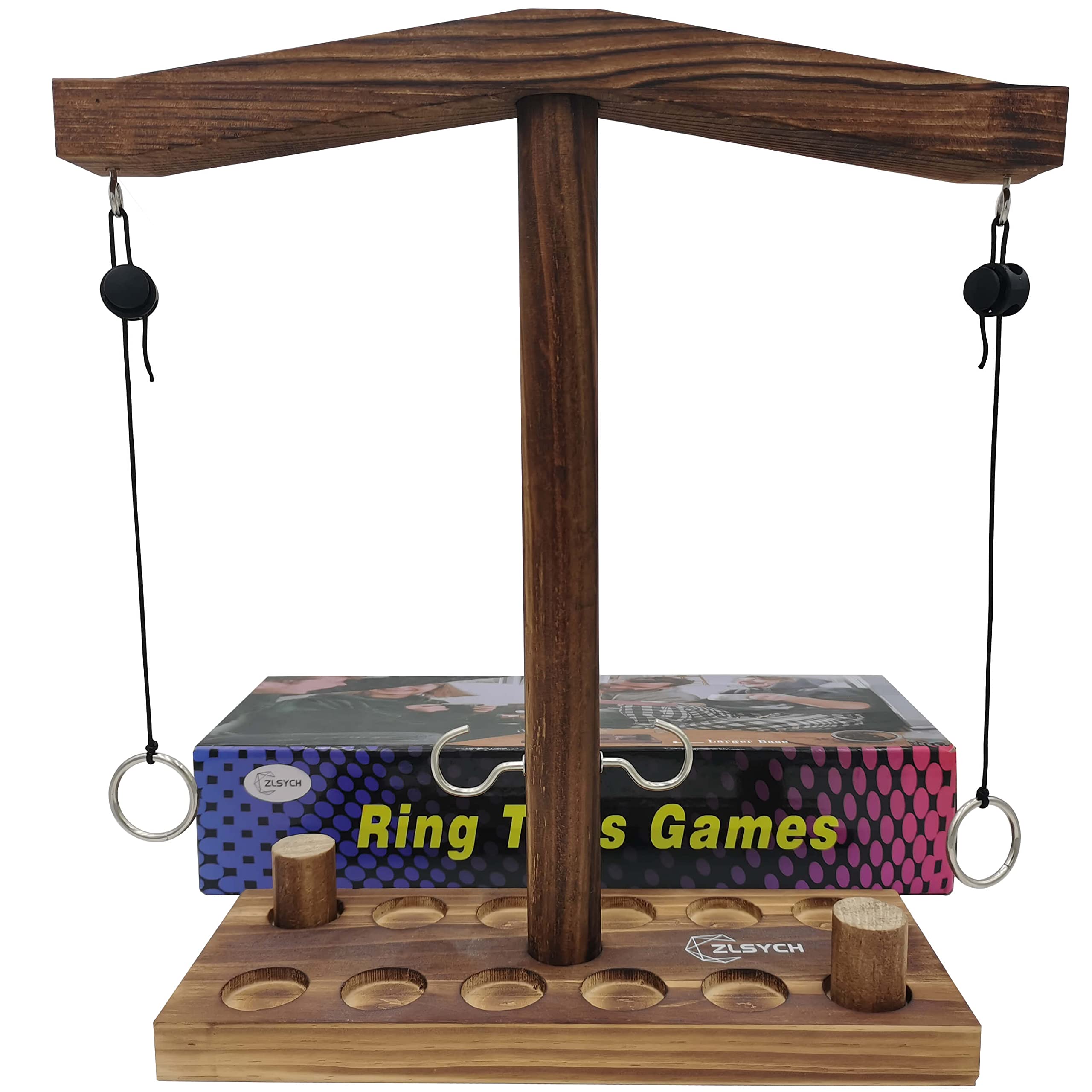 Ring toss Game for Adults and Kids, Ring toss with Shot Ladder, Larger Base to Ensure Stability, Fast-paced Interactive Ring and Hook Game Ring toss, Halloween Games