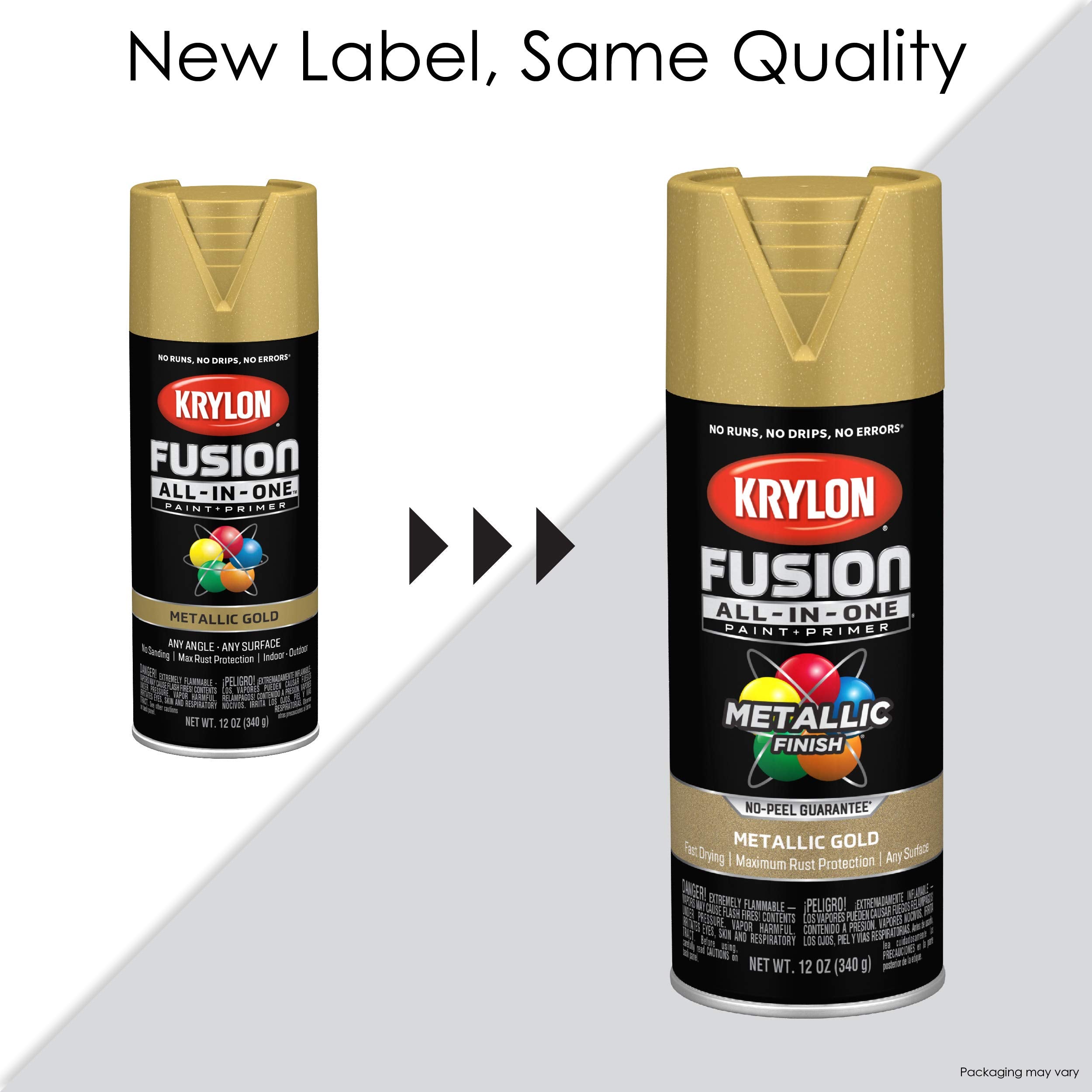 Krylon Fusion All-In-One Adhesive Spray Paint for Indoor/Outdoor Use, 12 oz, Aluminum